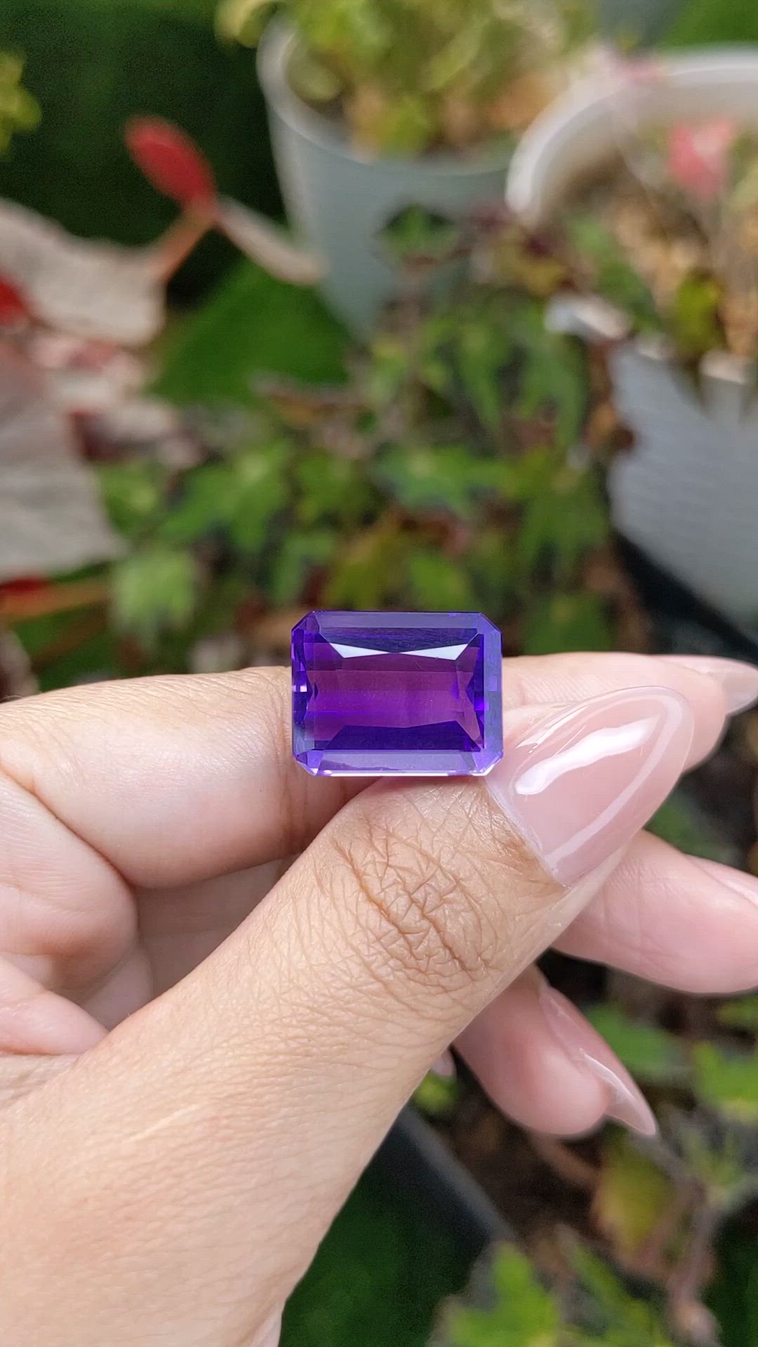14.74 Ct. Purple Amethyst from Brazil Size Video