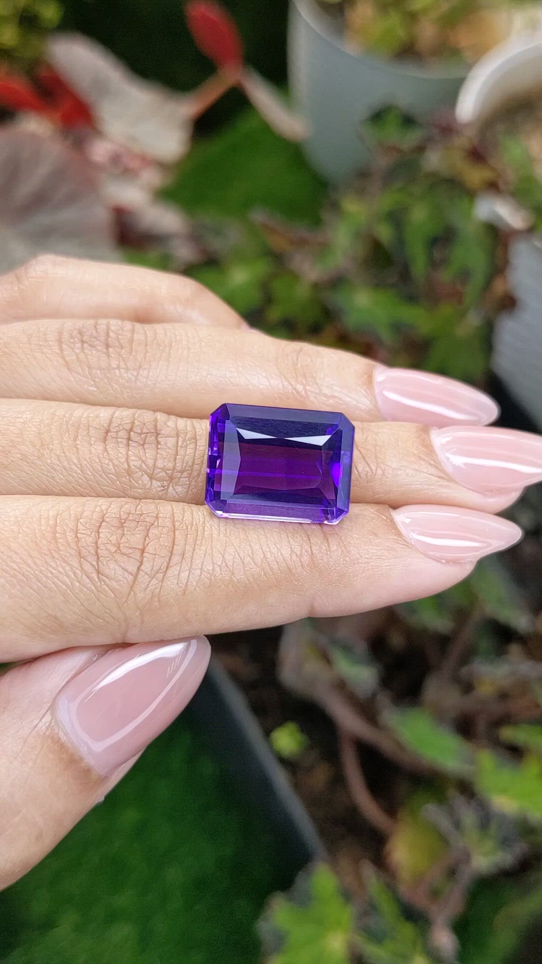 14.74 Ct. Purple Amethyst from Brazil Size Video