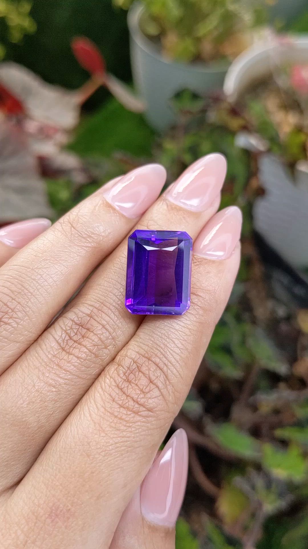 14.74 Ct. Purple Amethyst from Brazil Size Video