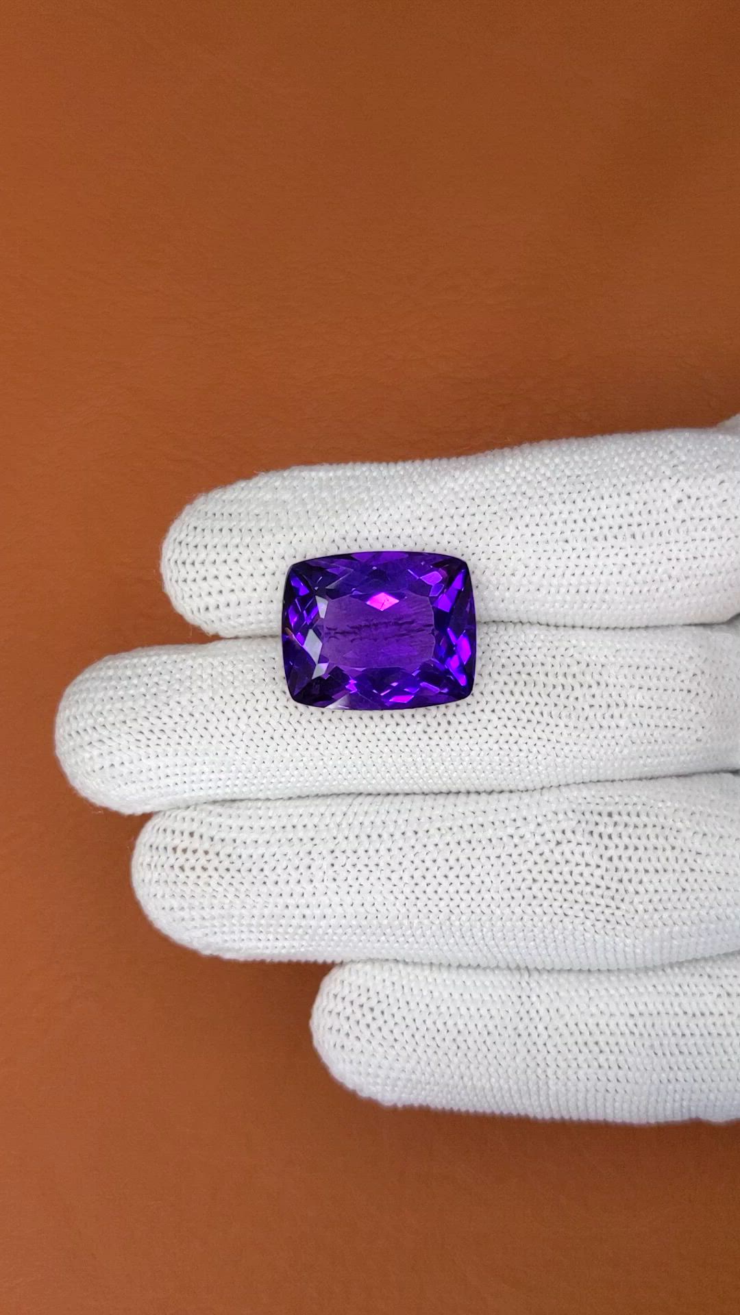 16.75 Ct. Purple Amethyst from Brazil Size Video