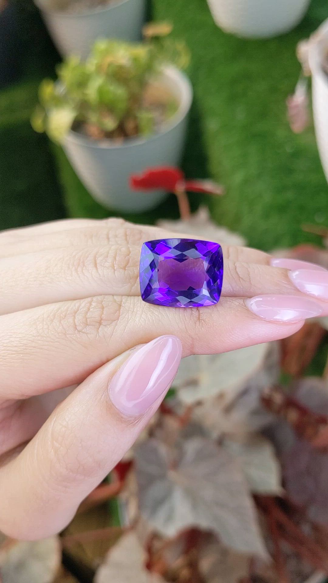 16.75 Ct. Purple Amethyst from Brazil Size Video