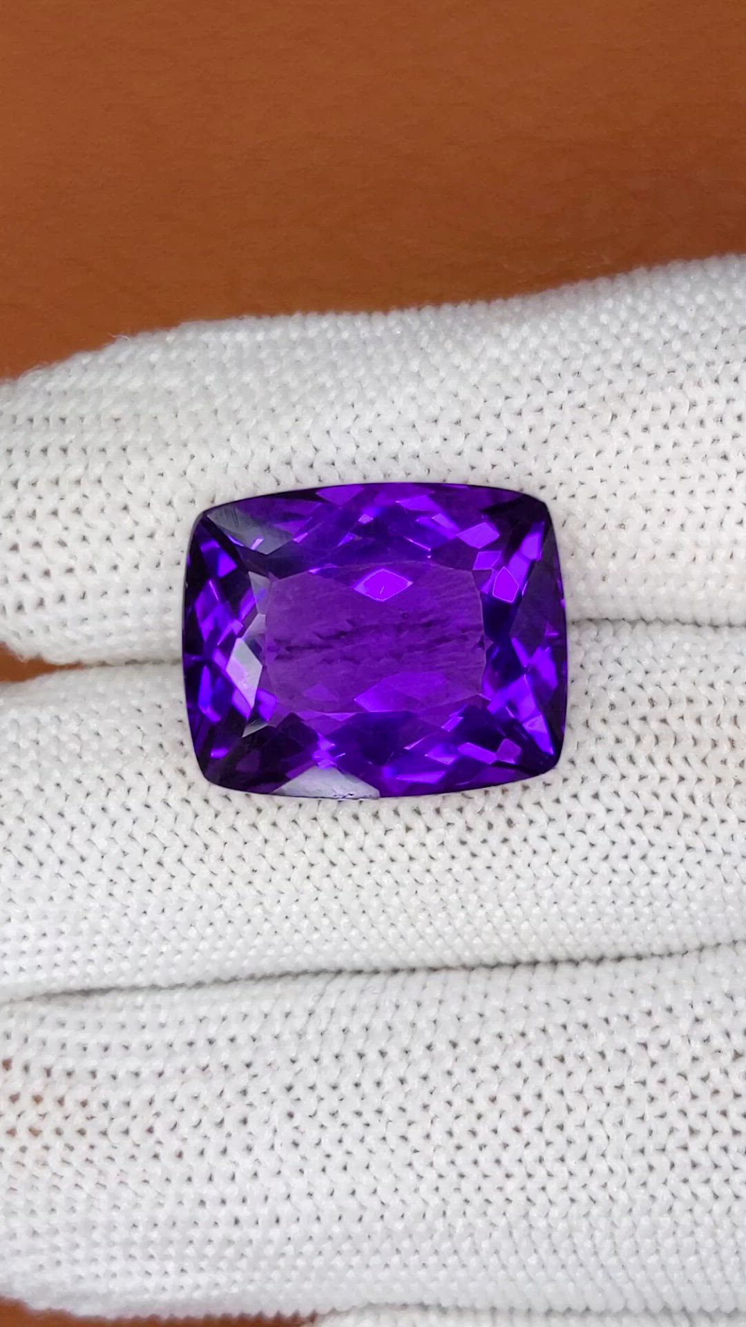 16.75 Ct. Purple Amethyst from Brazil Size Video