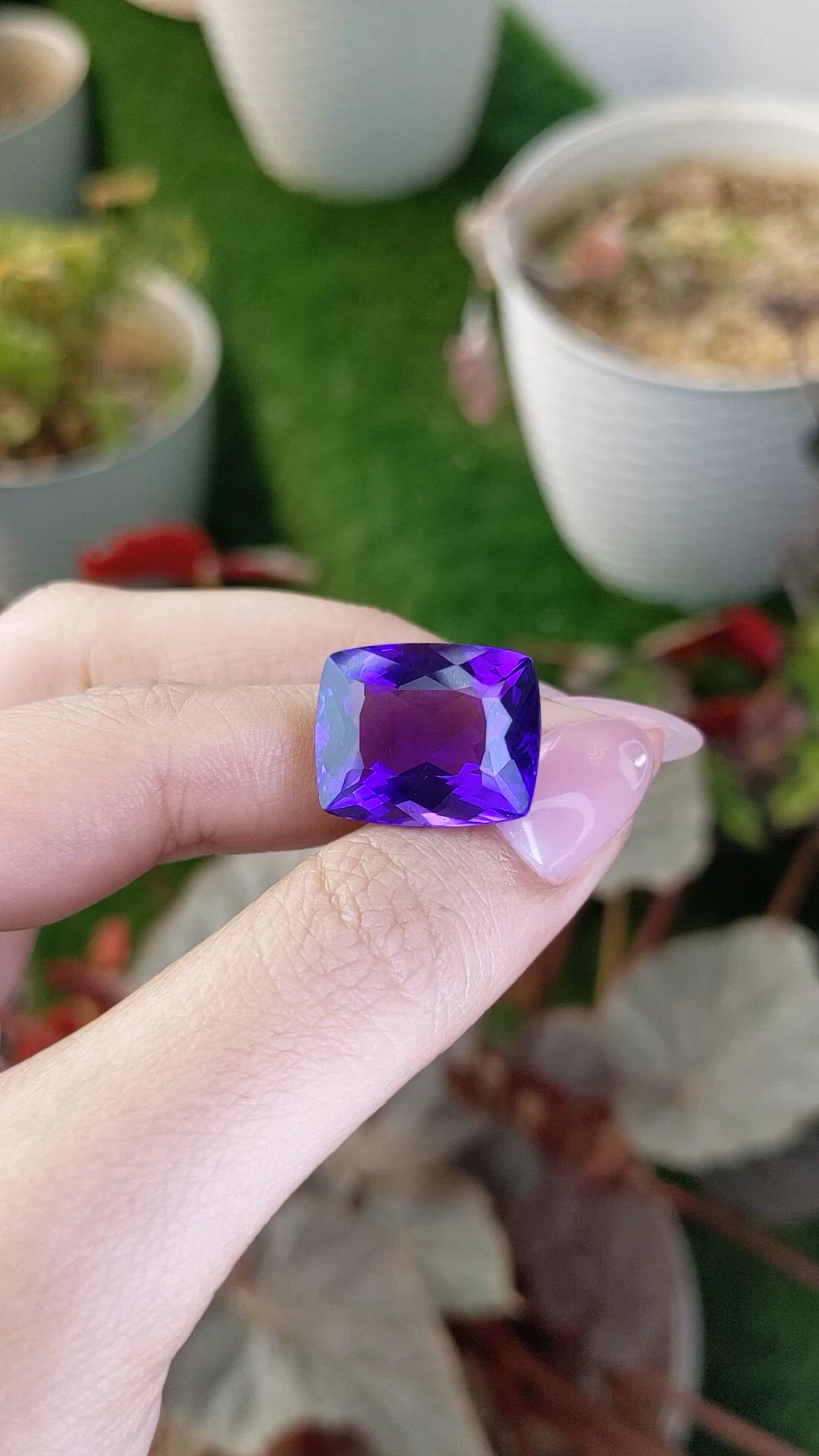 16.75 Ct. Purple Amethyst from Brazil Size Video