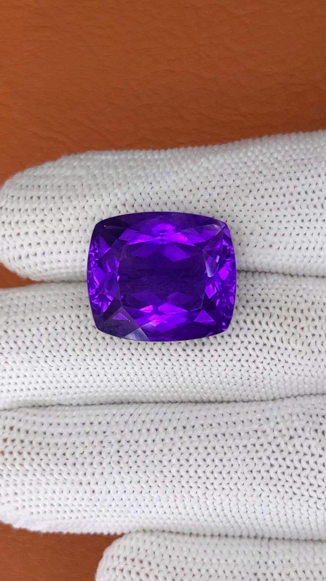 21.82 Ct. Purple Amethyst from Brazil Size Video