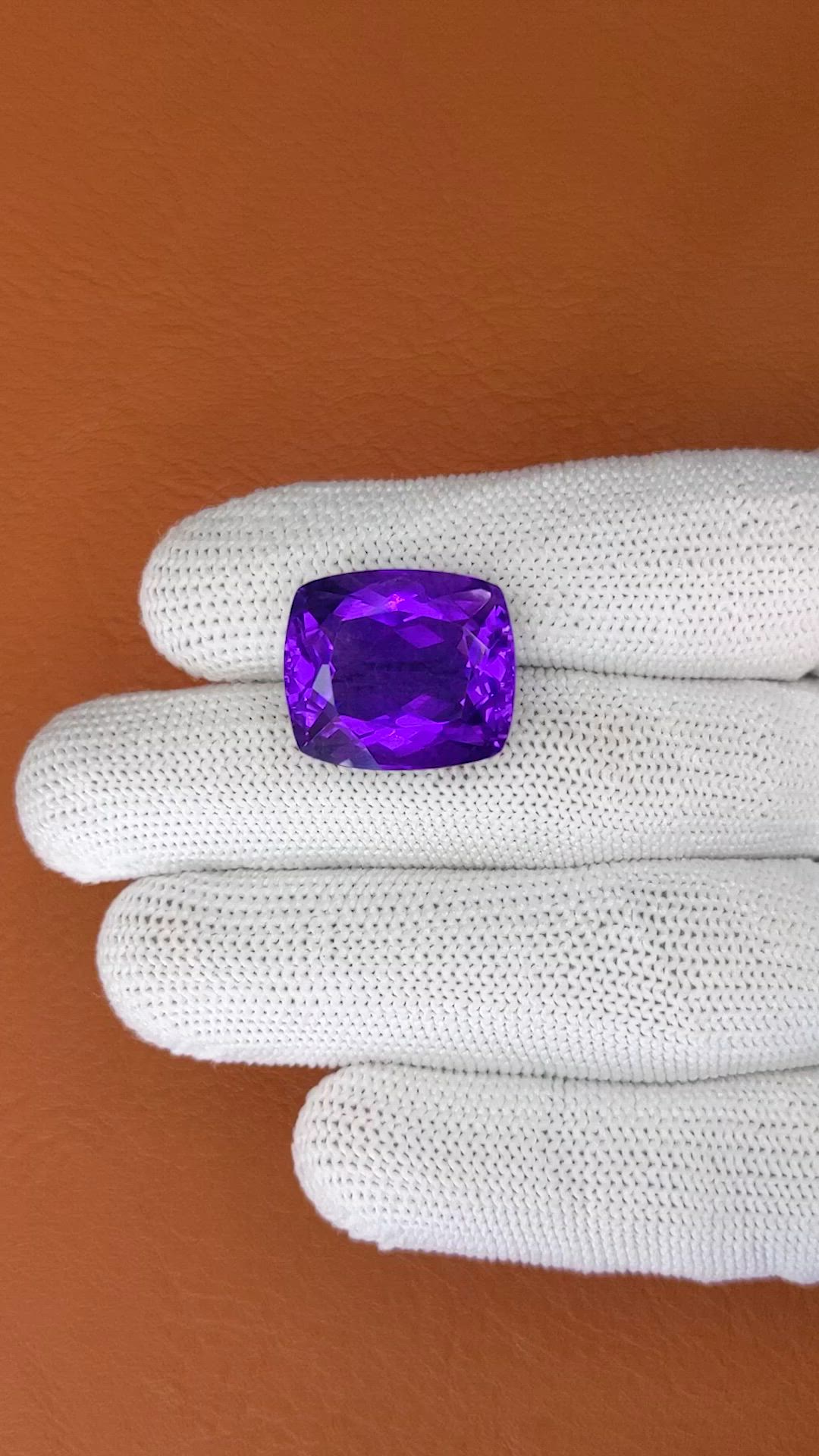 21.82 Ct. Purple Amethyst from Brazil Size Video