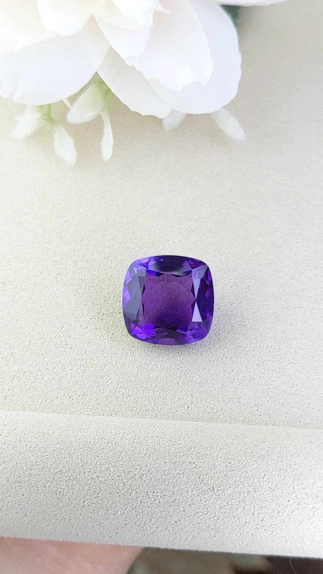 17.34 Ct. Purple Amethyst from Brazil Size Video