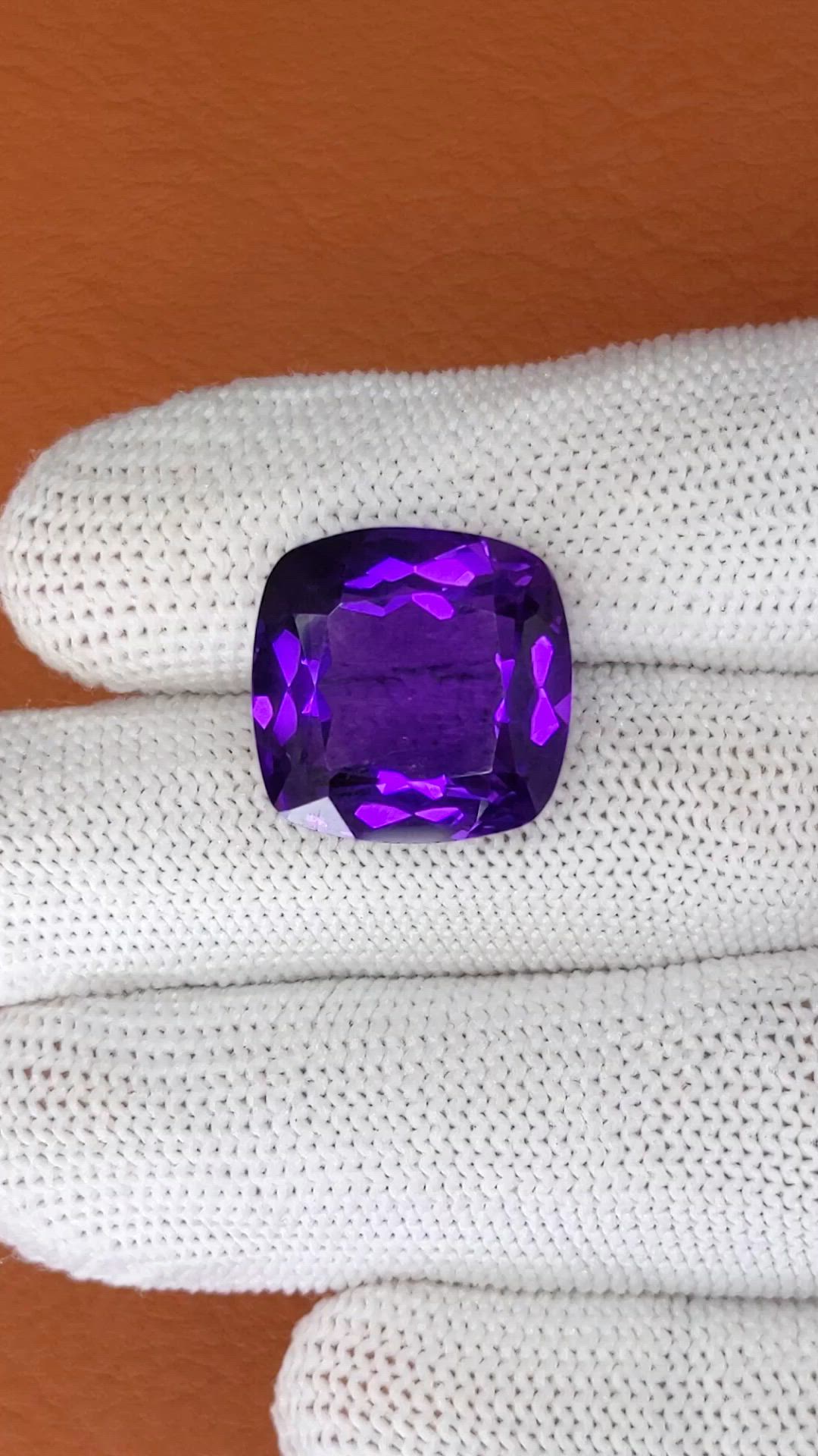 17.34 Ct. Purple Amethyst from Brazil Size Video