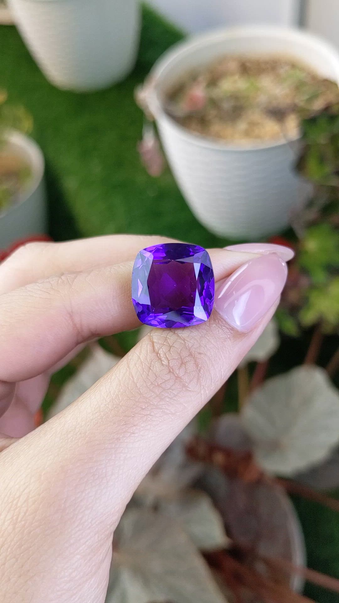 17.34 Ct. Purple Amethyst from Brazil Size Video