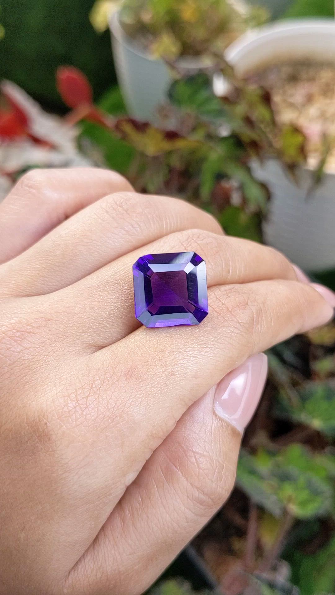 11.44 Ct. Purple Amethyst from Ceylon (Sri Lanka) Size Video
