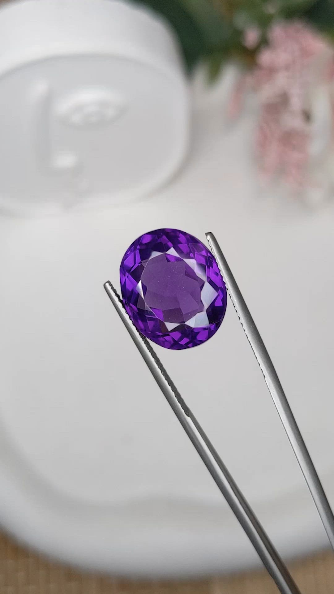 12.59 Ct. Purple Amethyst from Ceylon (Sri Lanka) Size Video