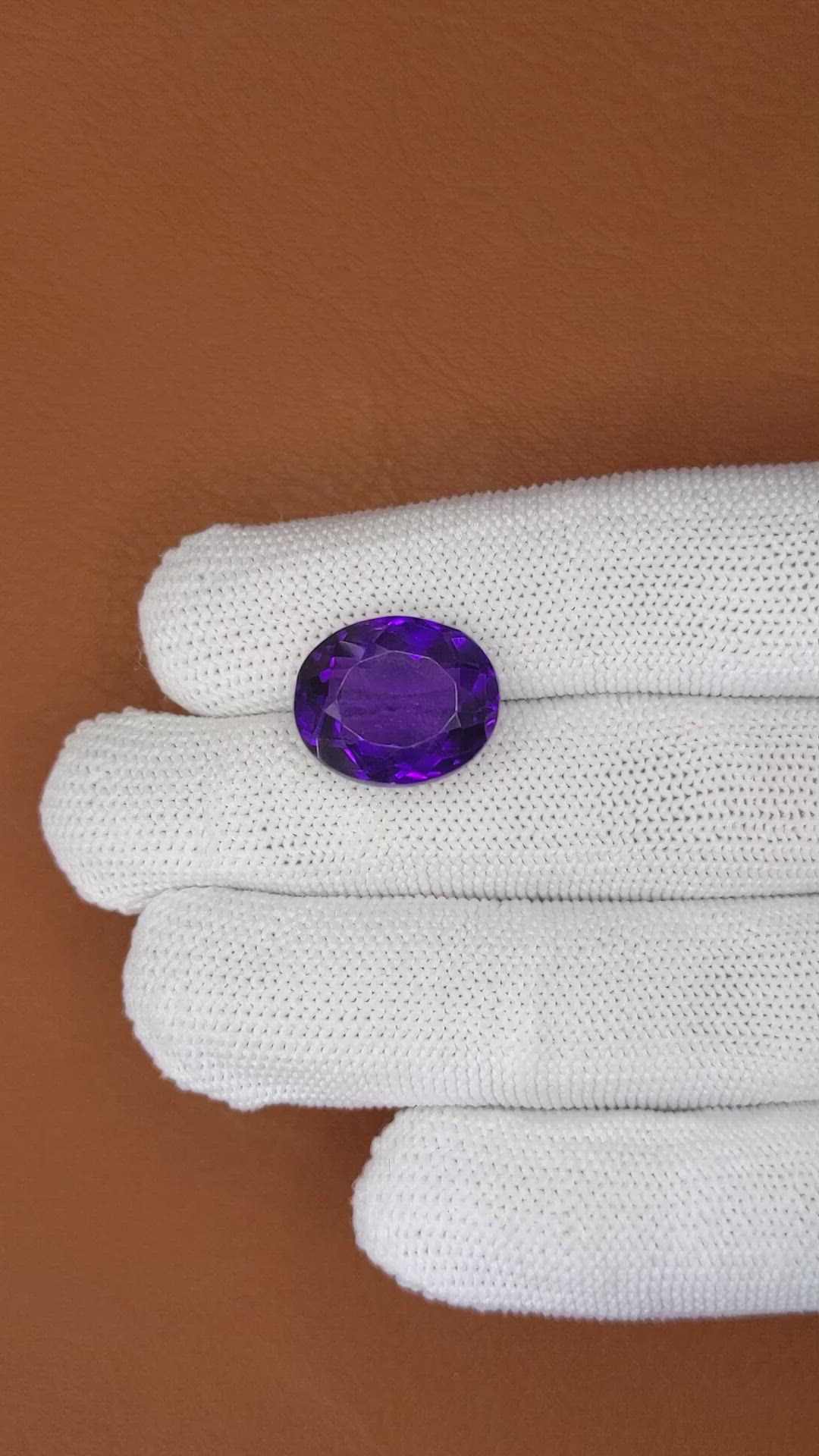 12.59 Ct. Purple Amethyst from Ceylon (Sri Lanka) Size Video