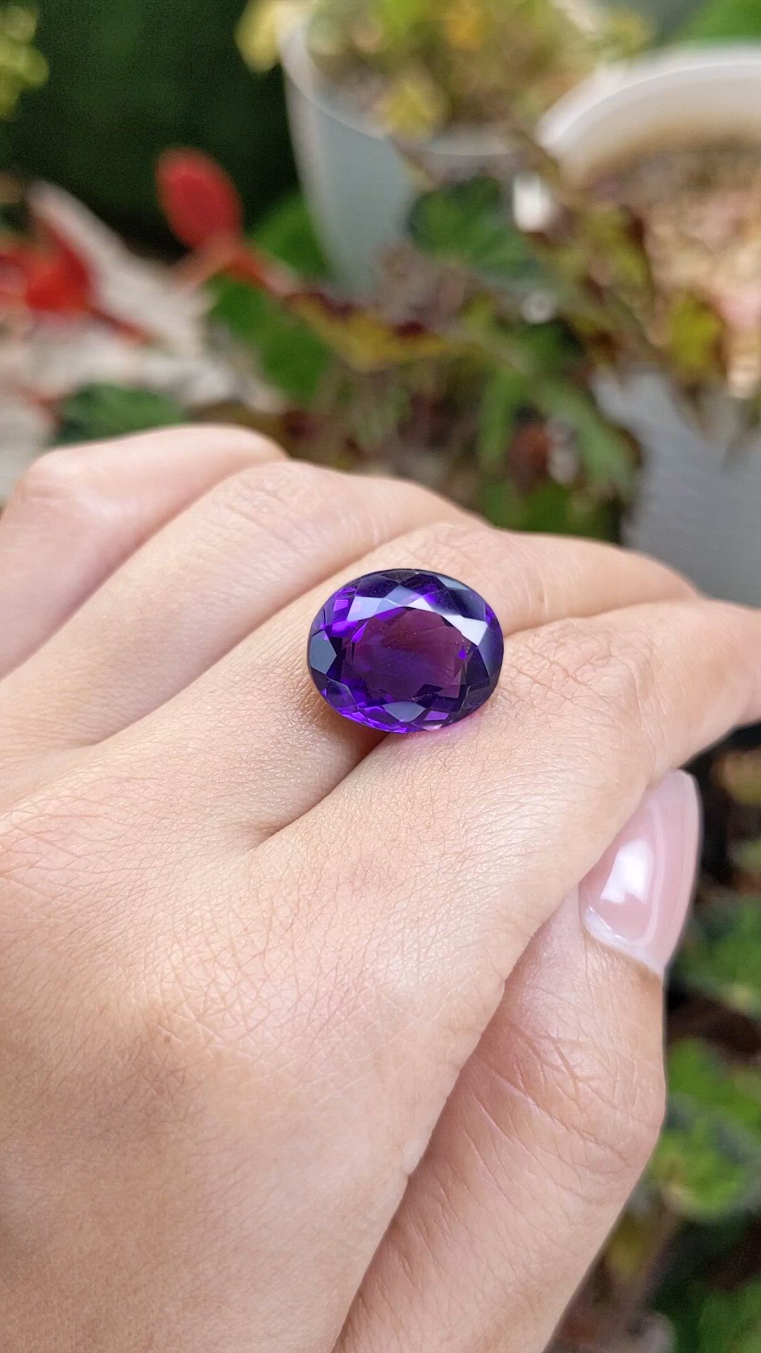 12.59 Ct. Purple Amethyst from Ceylon (Sri Lanka) Size Video