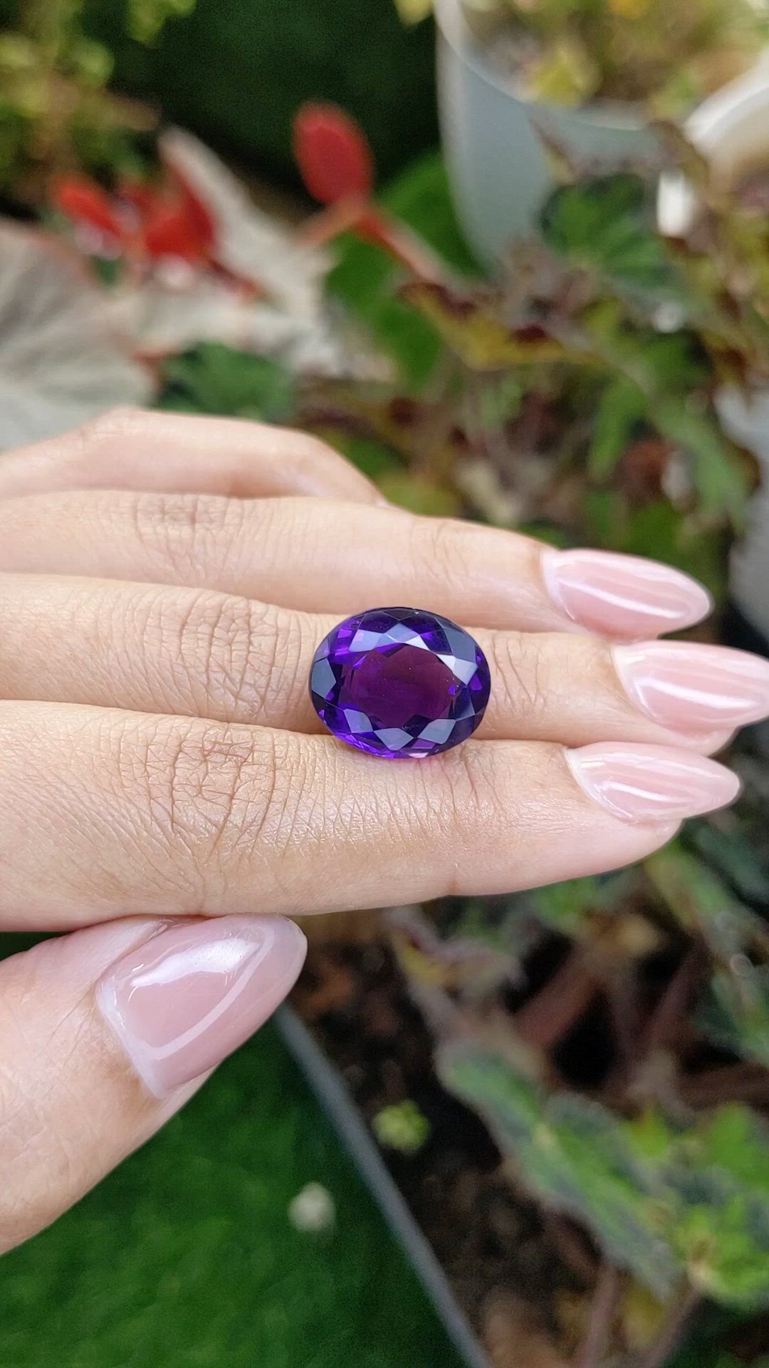 12.59 Ct. Purple Amethyst from Ceylon (Sri Lanka) Size Video