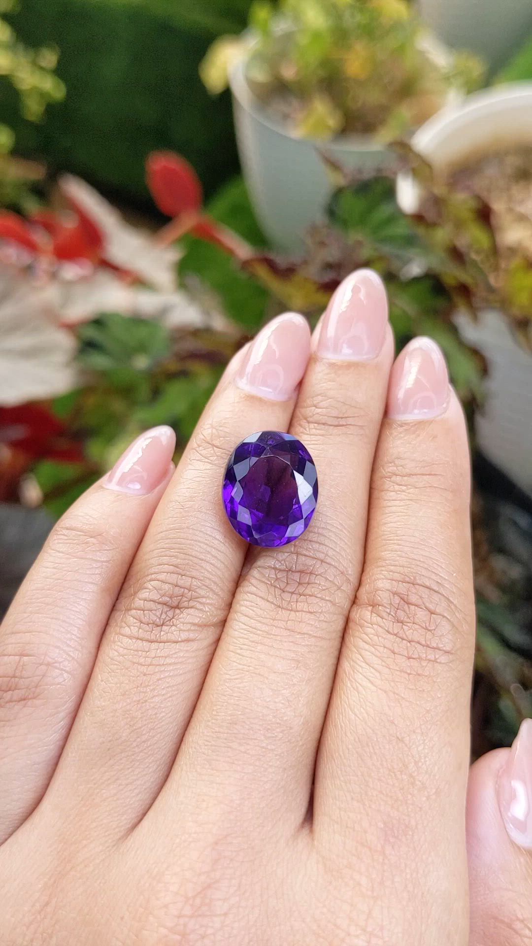 12.59 Ct. Purple Amethyst from Ceylon (Sri Lanka) Size Video