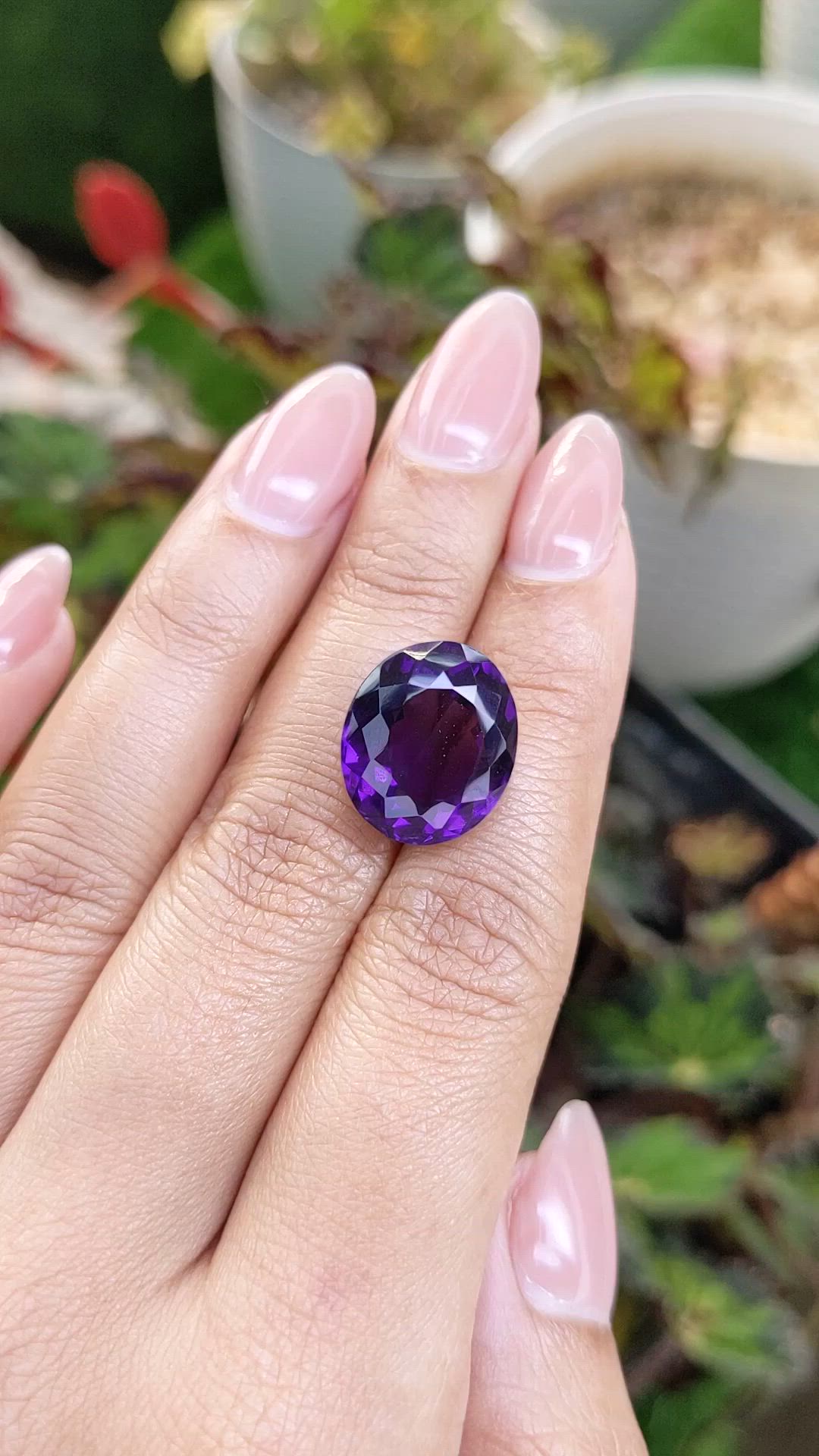 13.21 Ct. Purple Amethyst from Brazil Size Video