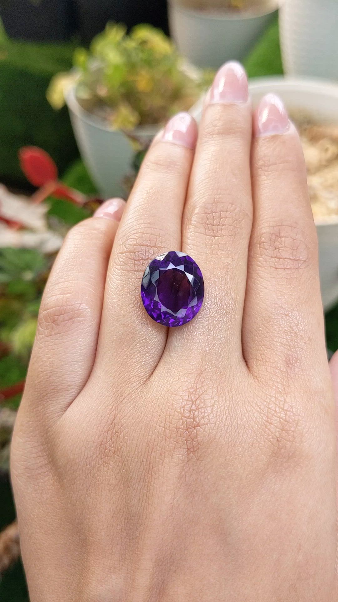 13.21 Ct. Purple Amethyst from Brazil Size Video