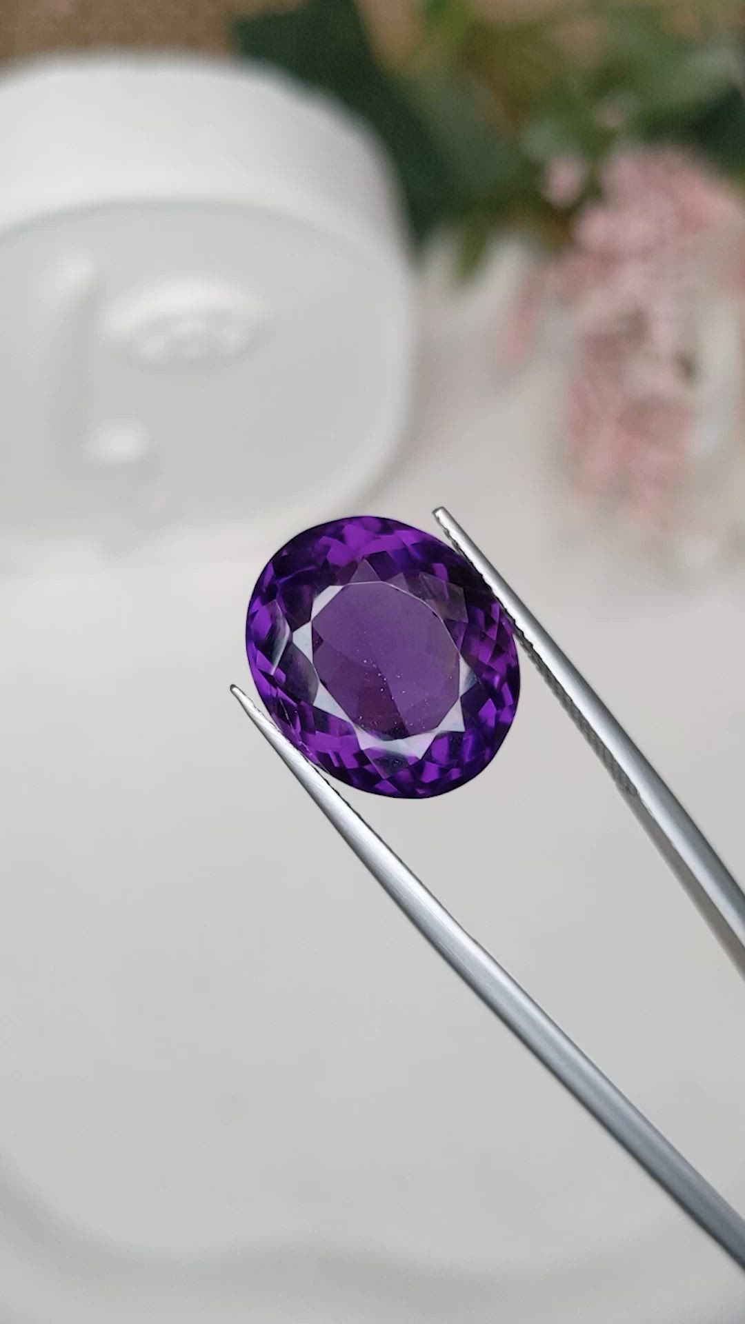 13.21 Ct. Purple Amethyst from Brazil Size Video