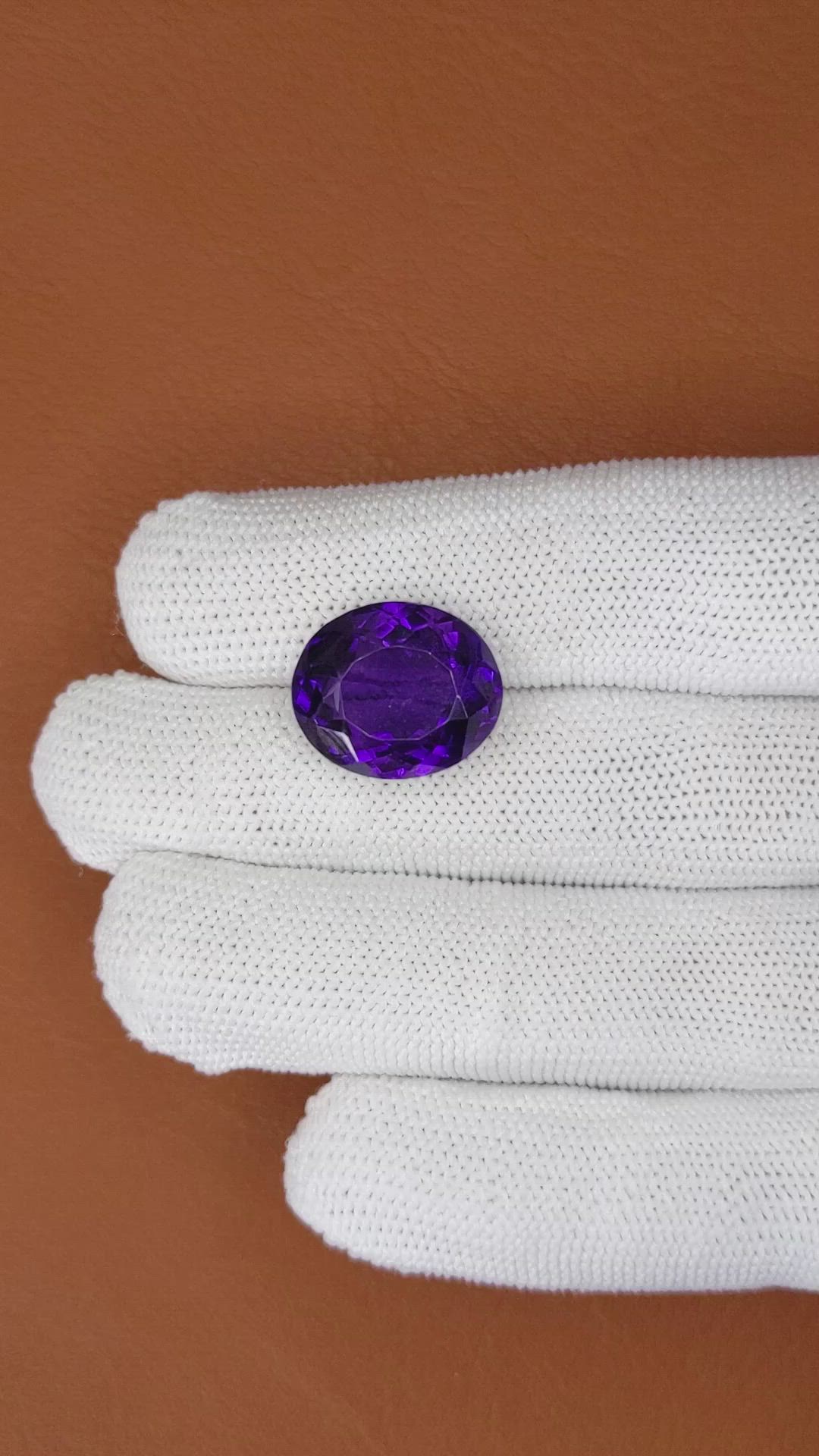 13.21 Ct. Purple Amethyst from Brazil Size Video