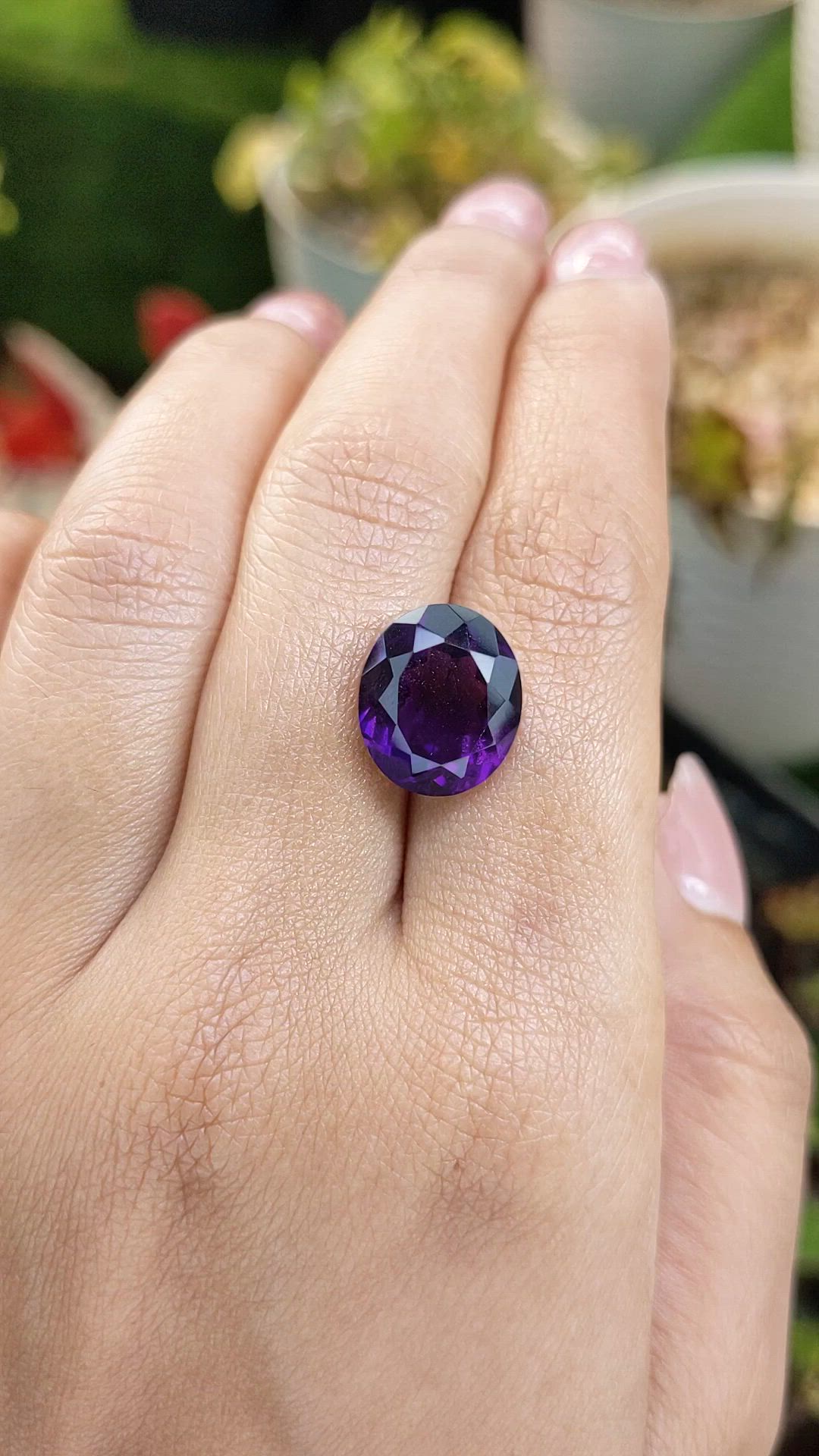 7.13 Ct. Purple Amethyst from Brazil Size Video