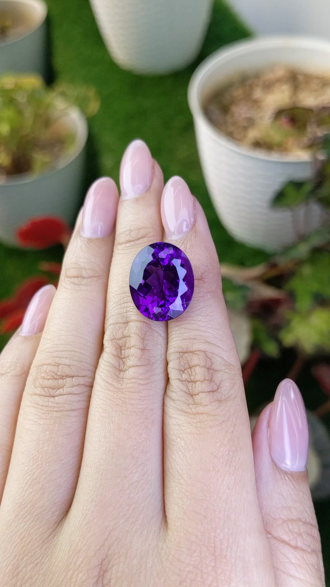 13.13 Ct. Purple Amethyst from Brazil Size Video