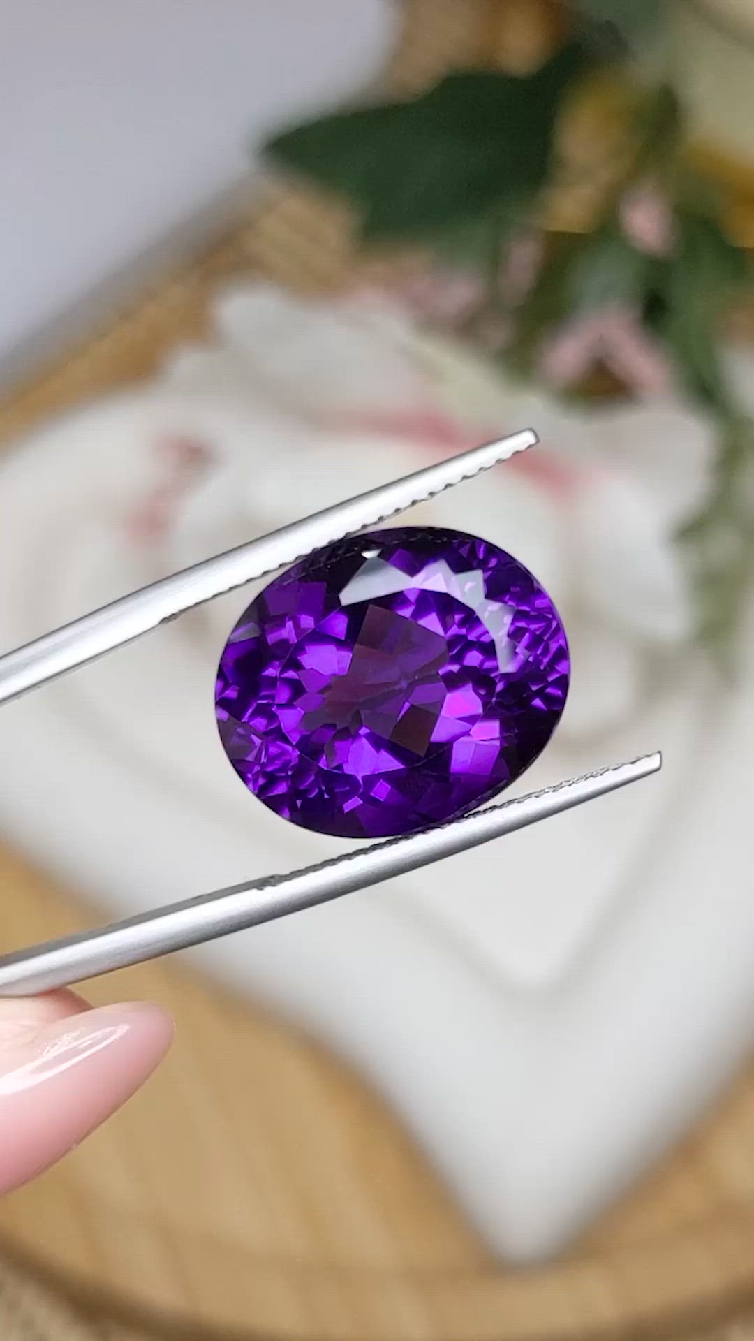 13.13 Ct. Purple Amethyst from Brazil Size Video