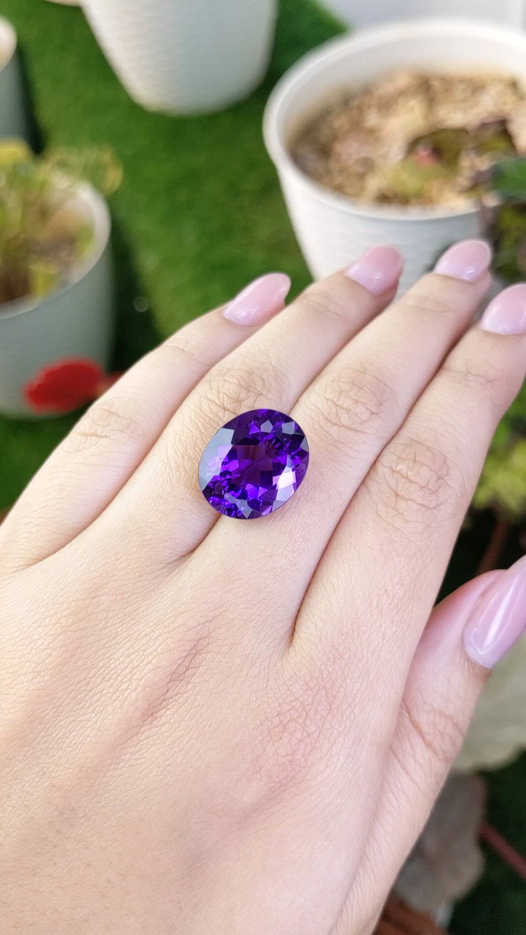 13.13 Ct. Purple Amethyst from Brazil Size Video