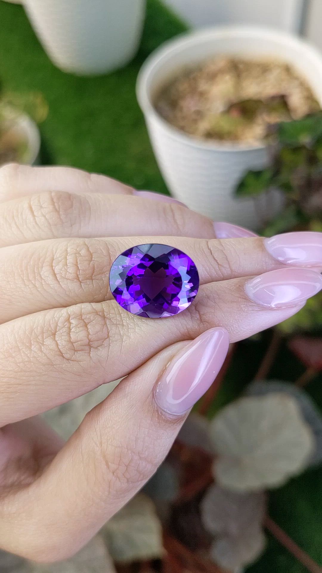 13.13 Ct. Purple Amethyst from Brazil Size Video