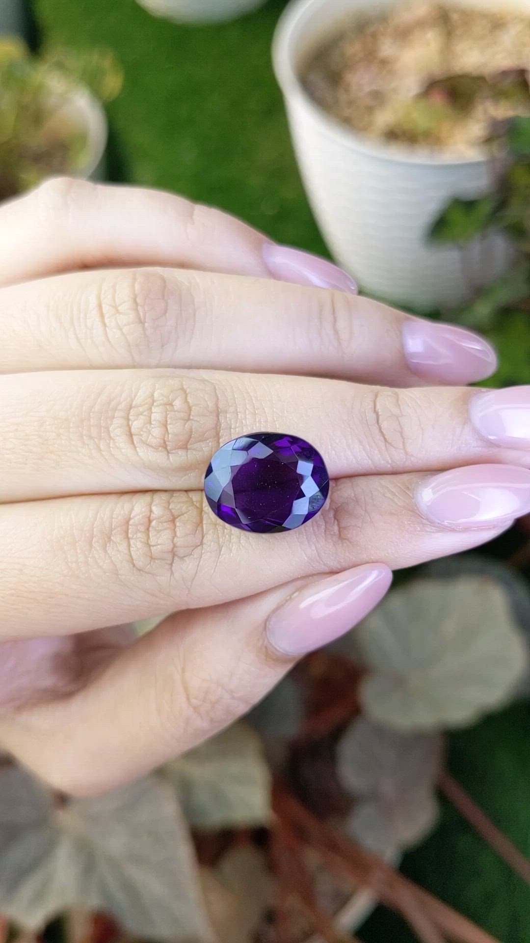 11.74 Ct. Purple Amethyst from Brazil Size Video