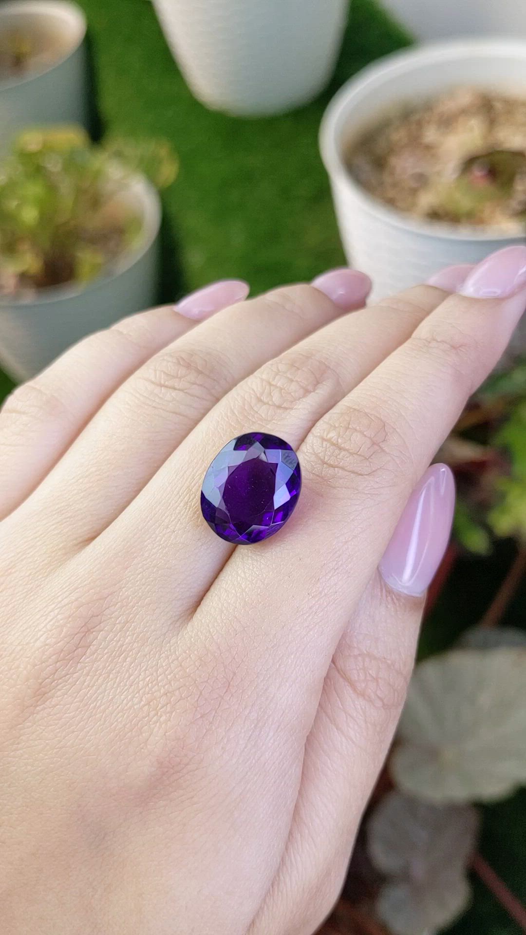 11.74 Ct. Purple Amethyst from Brazil Size Video