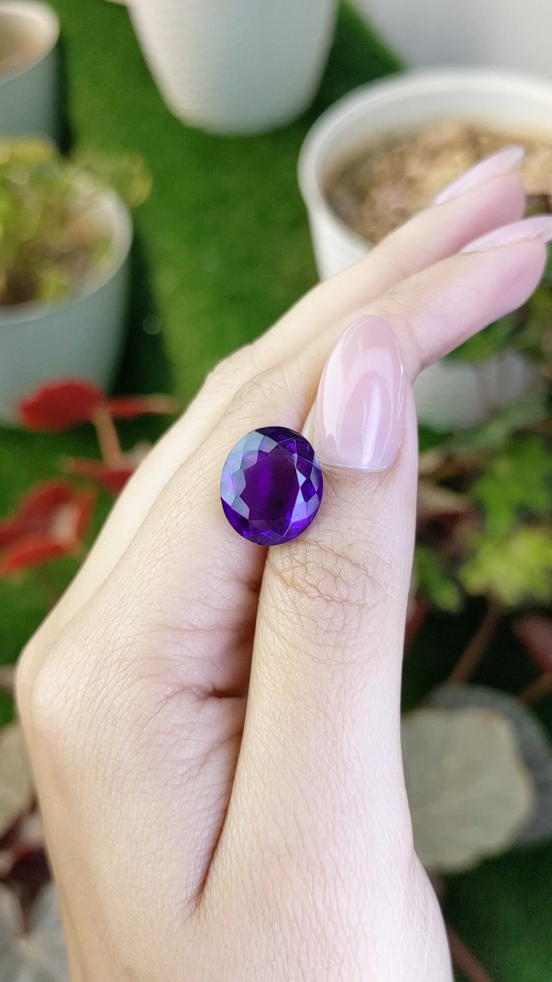 7.70 Ct. Purple Amethyst from Brazil Size Video