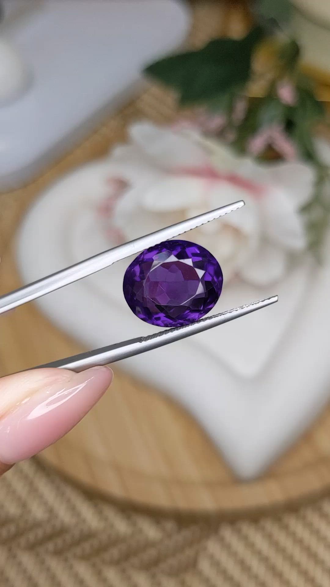 7.70 Ct. Purple Amethyst from Brazil Size Video