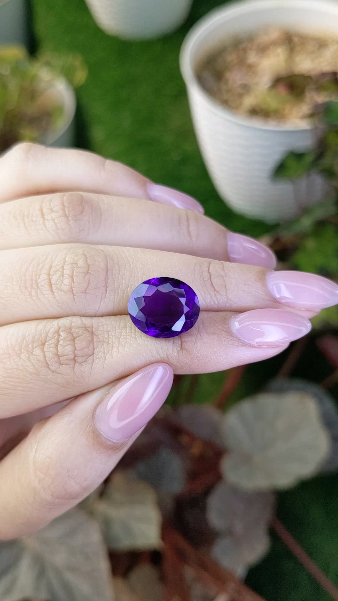 7.70 Ct. Purple Amethyst from Brazil Size Video