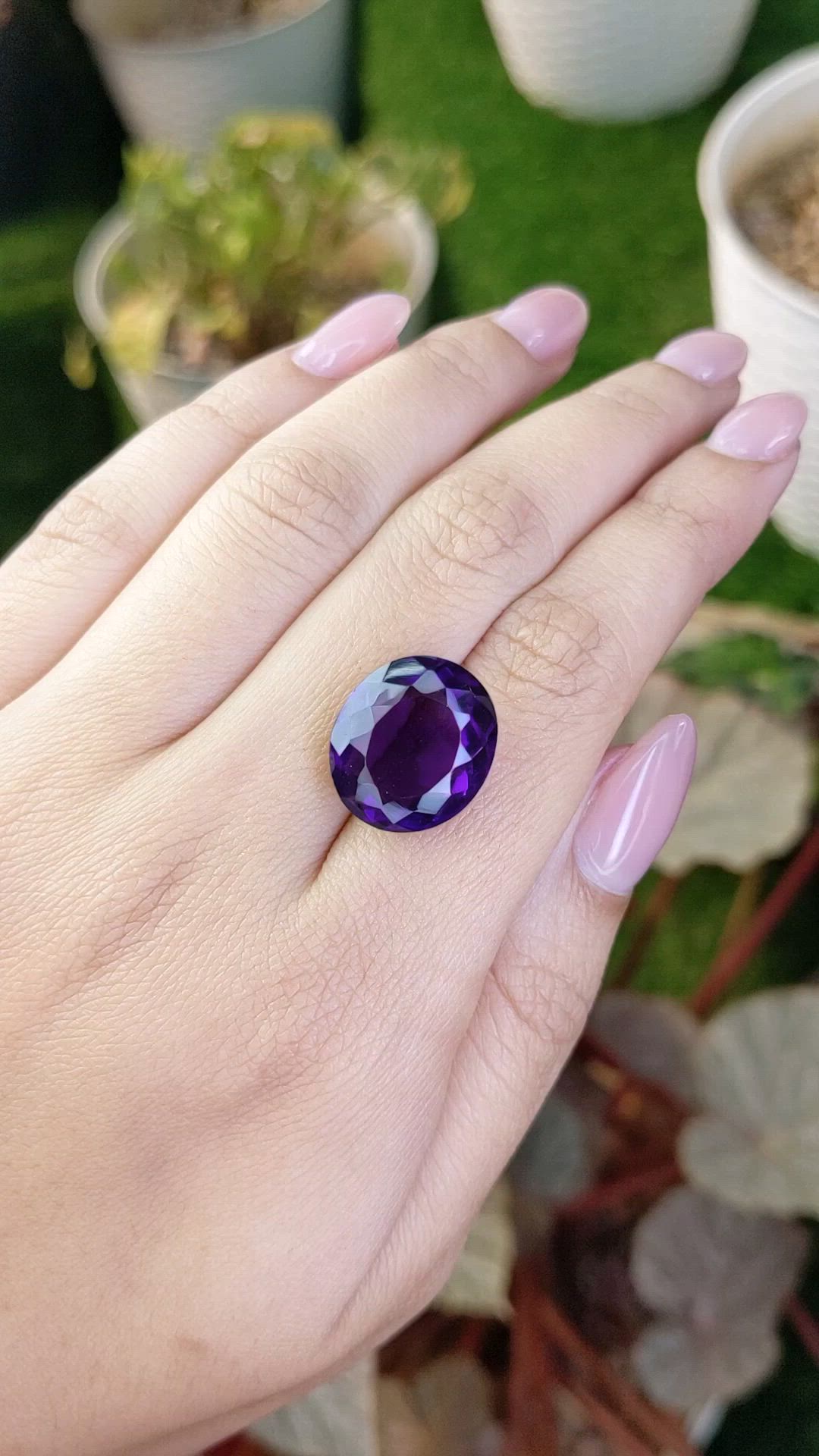 14.22 Ct. Purple Amethyst from Brazil Size Video