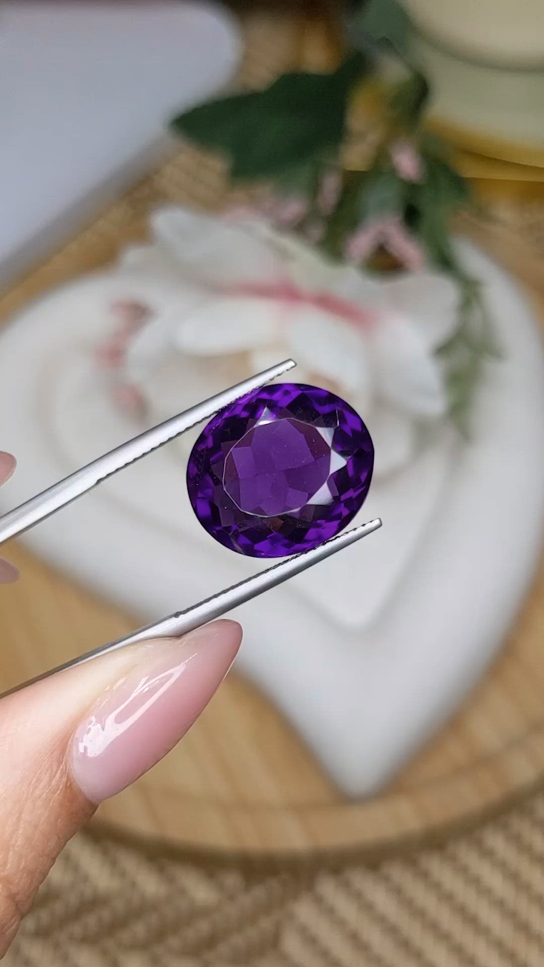 14.22 Ct. Purple Amethyst from Brazil Size Video