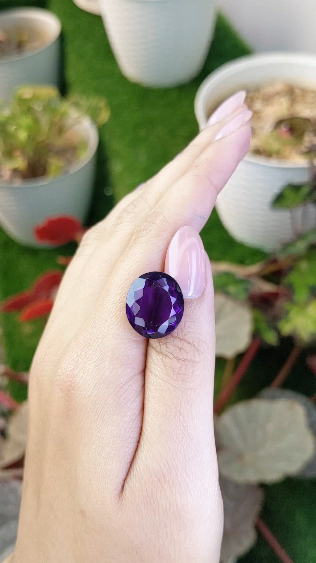 14.22 Ct. Purple Amethyst from Brazil Size Video