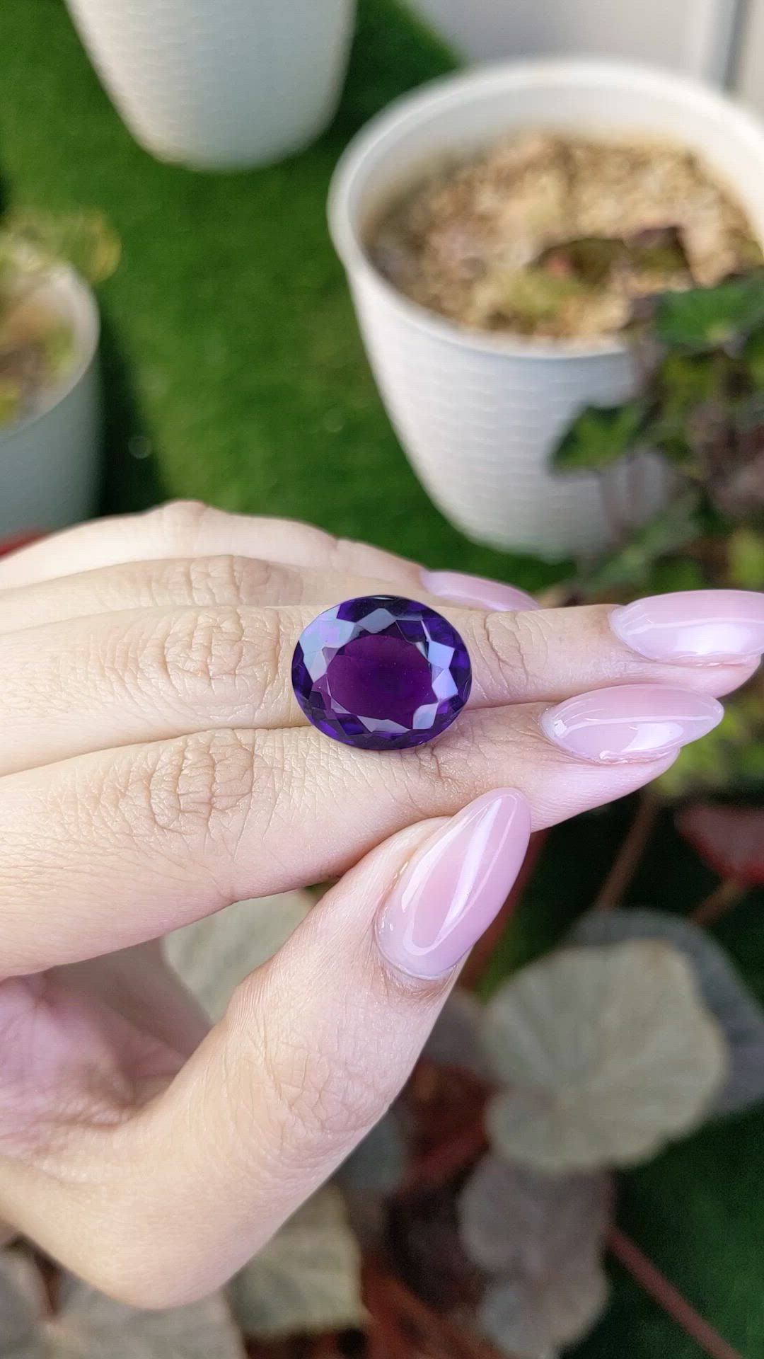 14.22 Ct. Purple Amethyst from Brazil Size Video