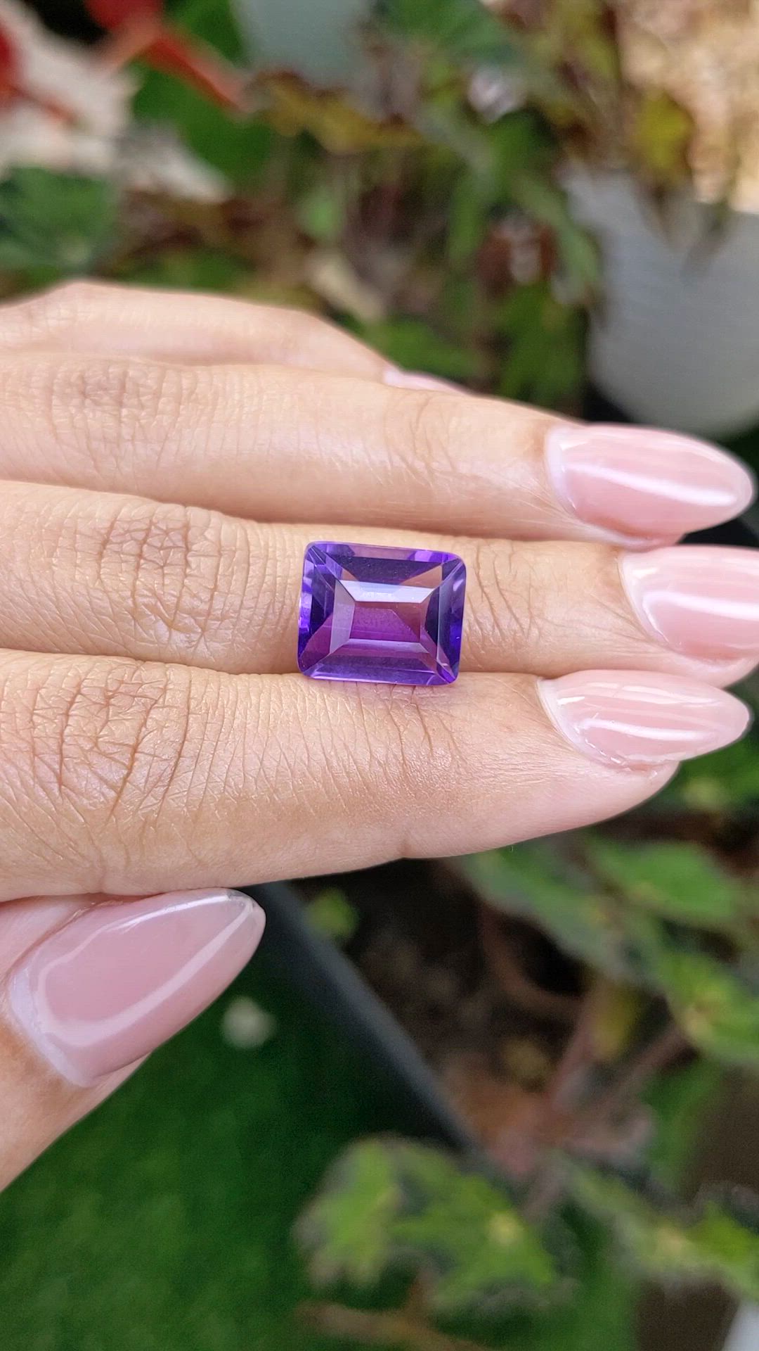 5.96 Ct. Purple Amethyst from Brazil Size Video