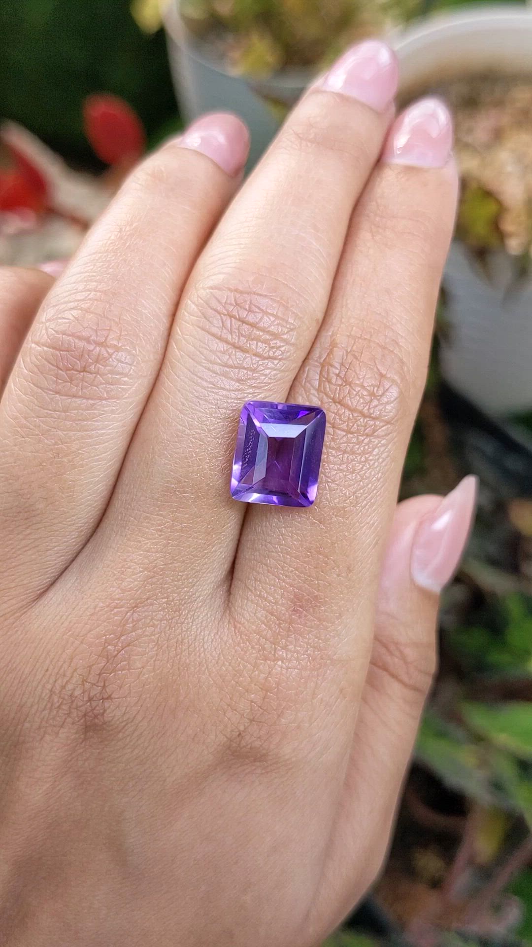 5.96 Ct. Purple Amethyst from Brazil Size Video