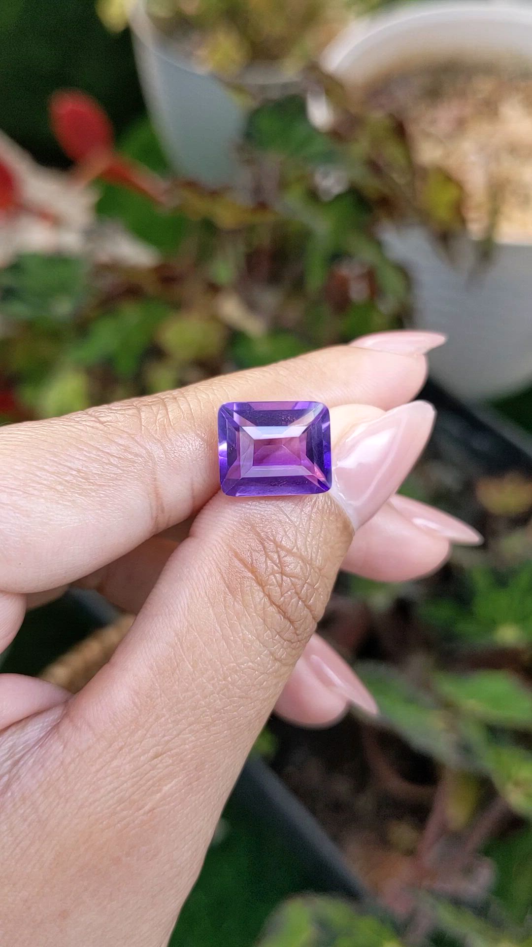 5.96 Ct. Purple Amethyst from Brazil Size Video