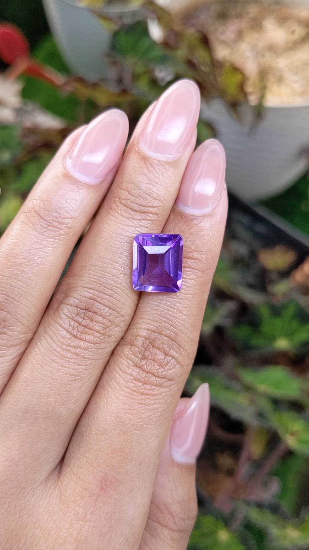 5.96 Ct. Purple Amethyst from Brazil Size Video