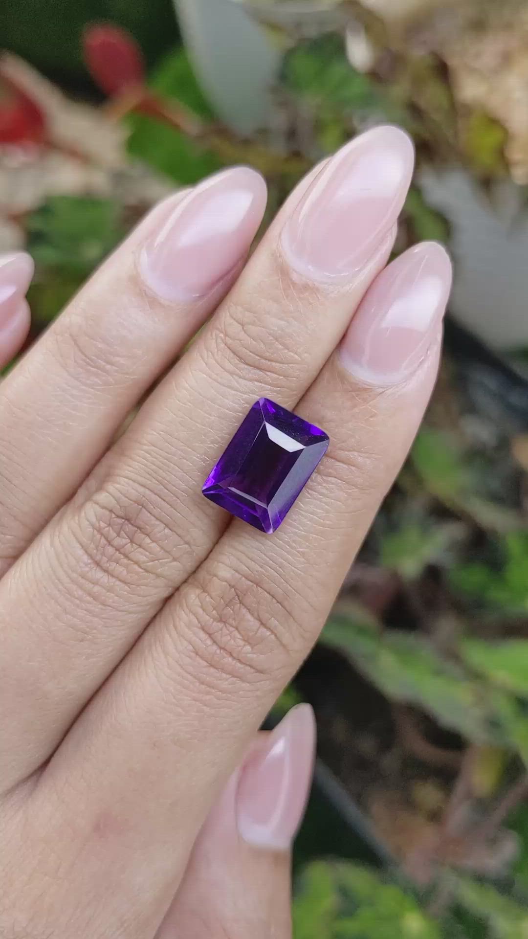 5.37 Ct. Purple Amethyst from Brazil Size Video
