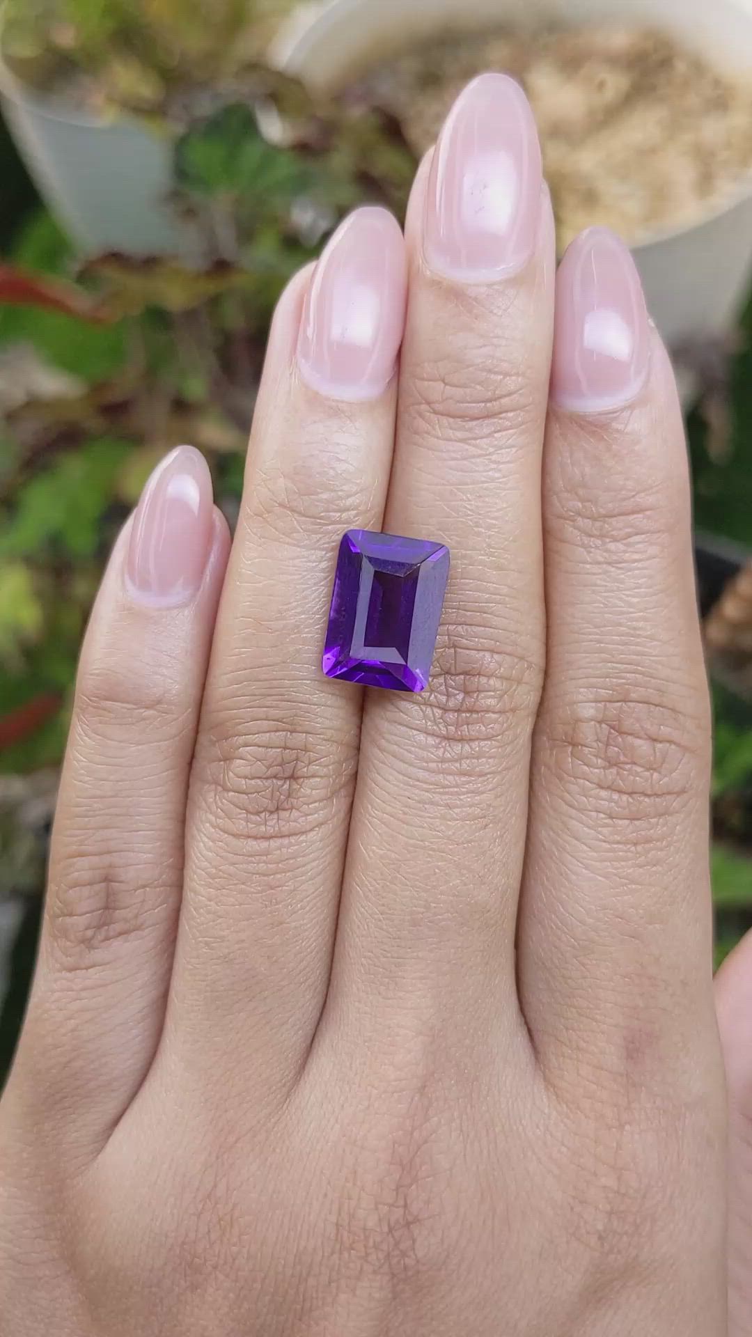 6.06 Ct. Purple Amethyst from Brazil Size Video