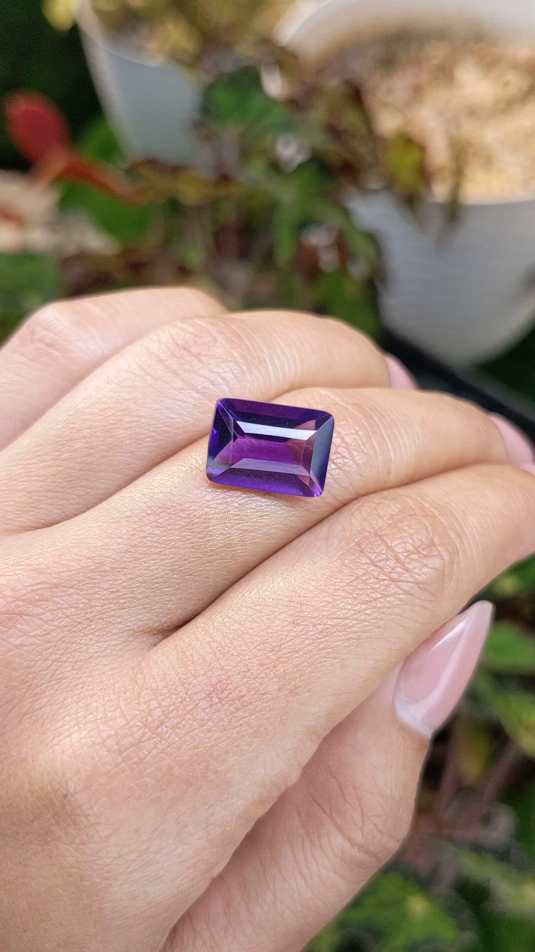 6.06 Ct. Purple Amethyst from Brazil Size Video