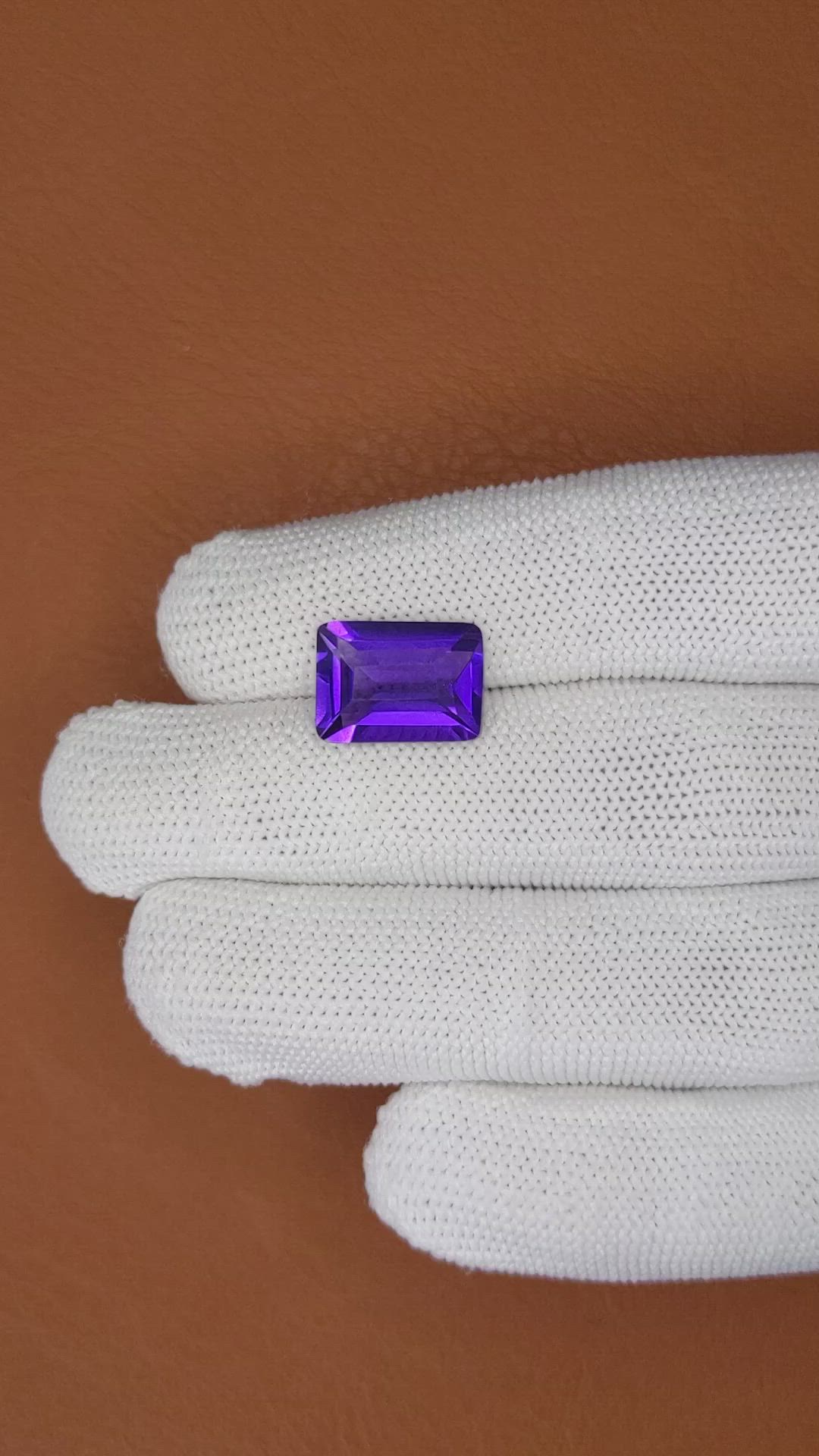 6.06 Ct. Purple Amethyst from Brazil Size Video