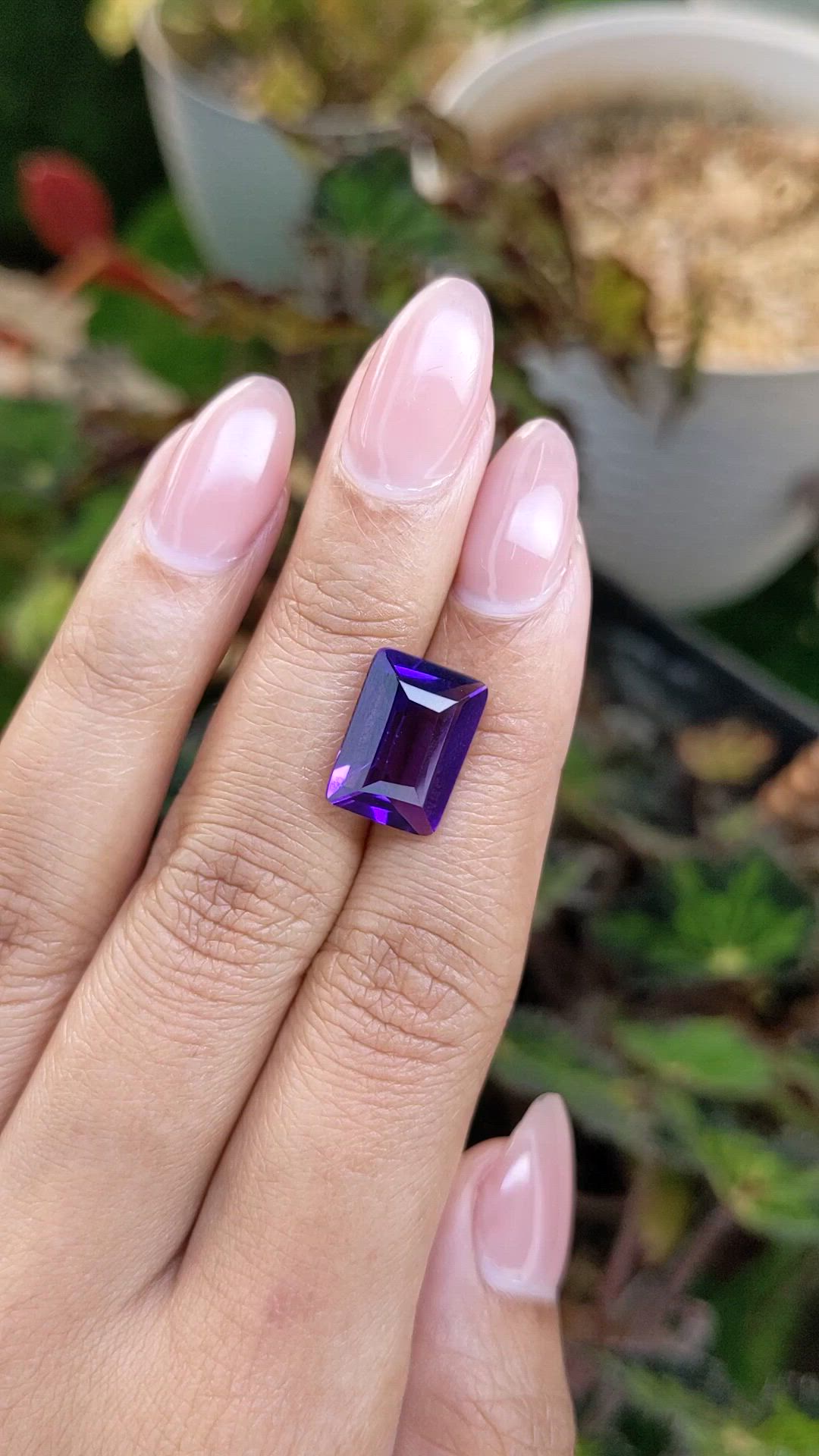 6.06 Ct. Purple Amethyst from Brazil Size Video