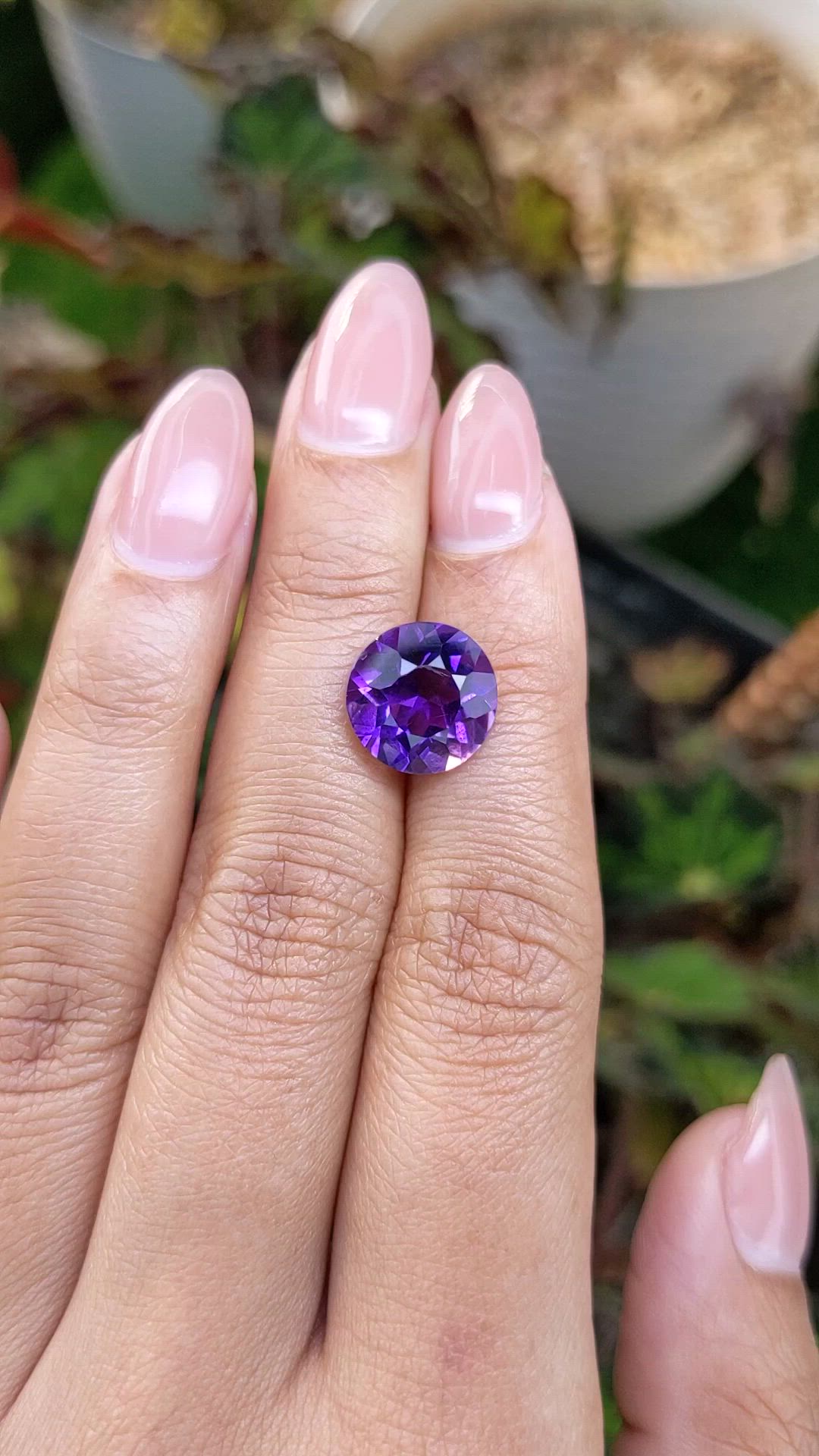 4.64 Ct. Purple Amethyst from Brazil Size Video
