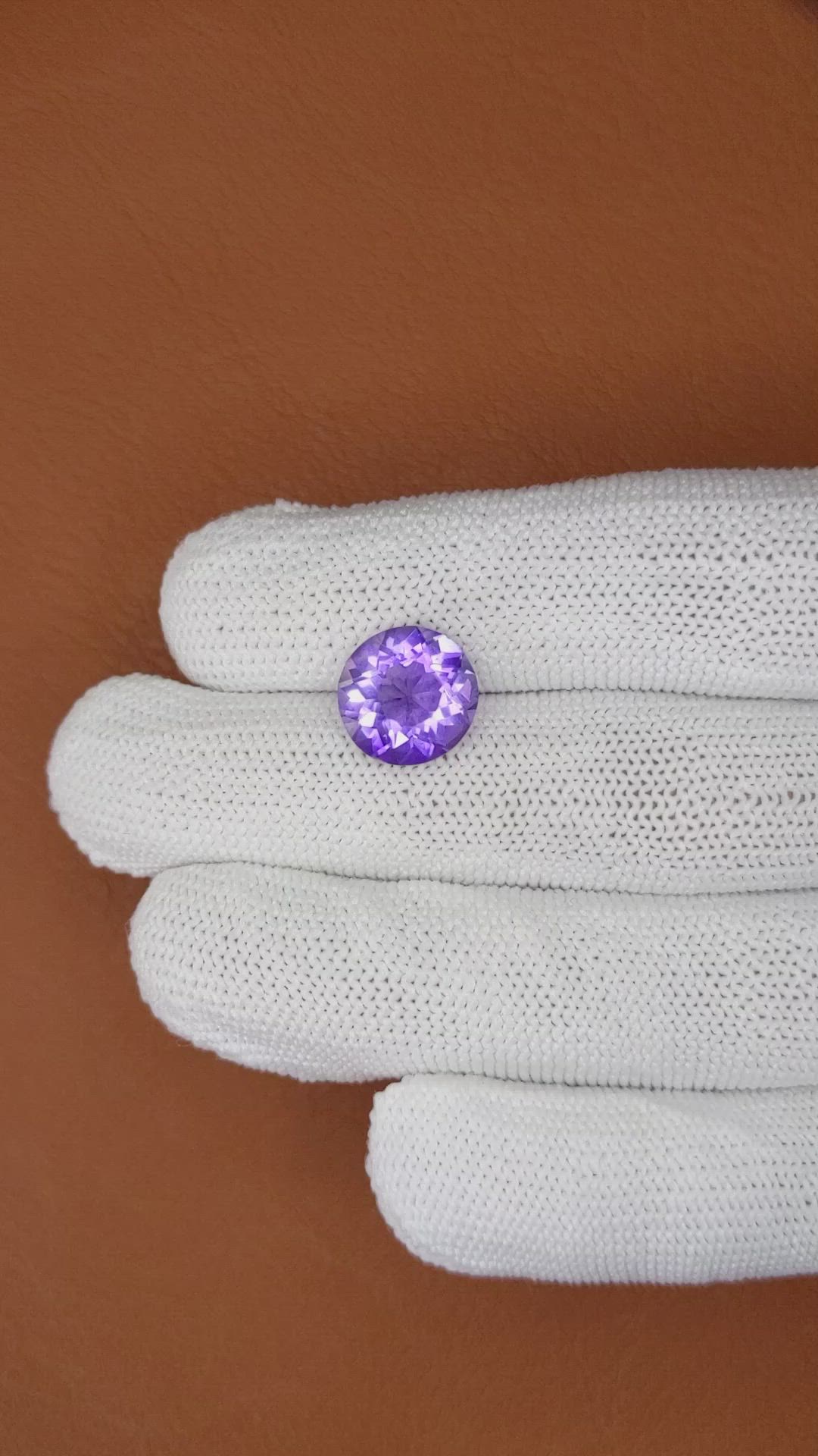 4.45 Ct. Purple Amethyst from Brazil Size Video
