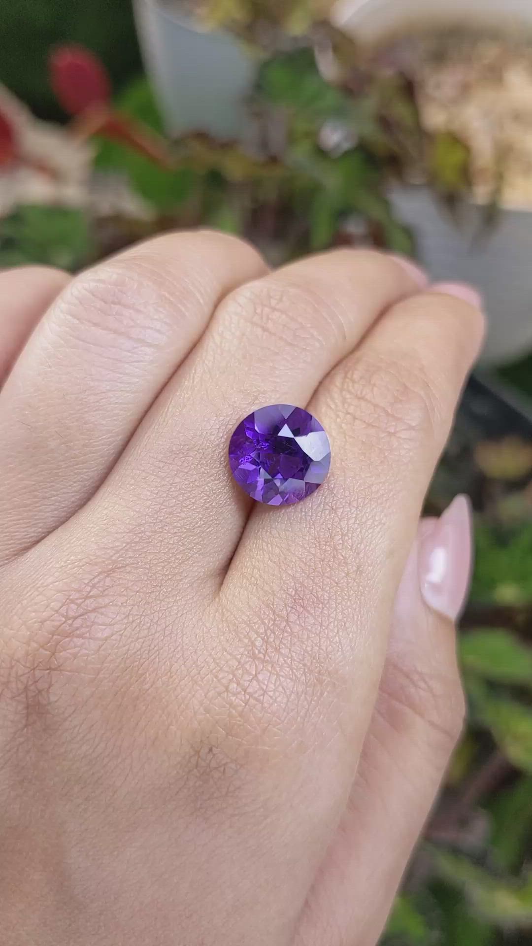 4.49 Ct. Purple Amethyst from Brazil Size Video