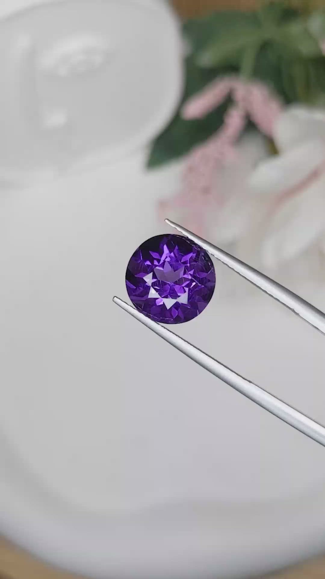 4.49 Ct. Purple Amethyst from Brazil Size Video