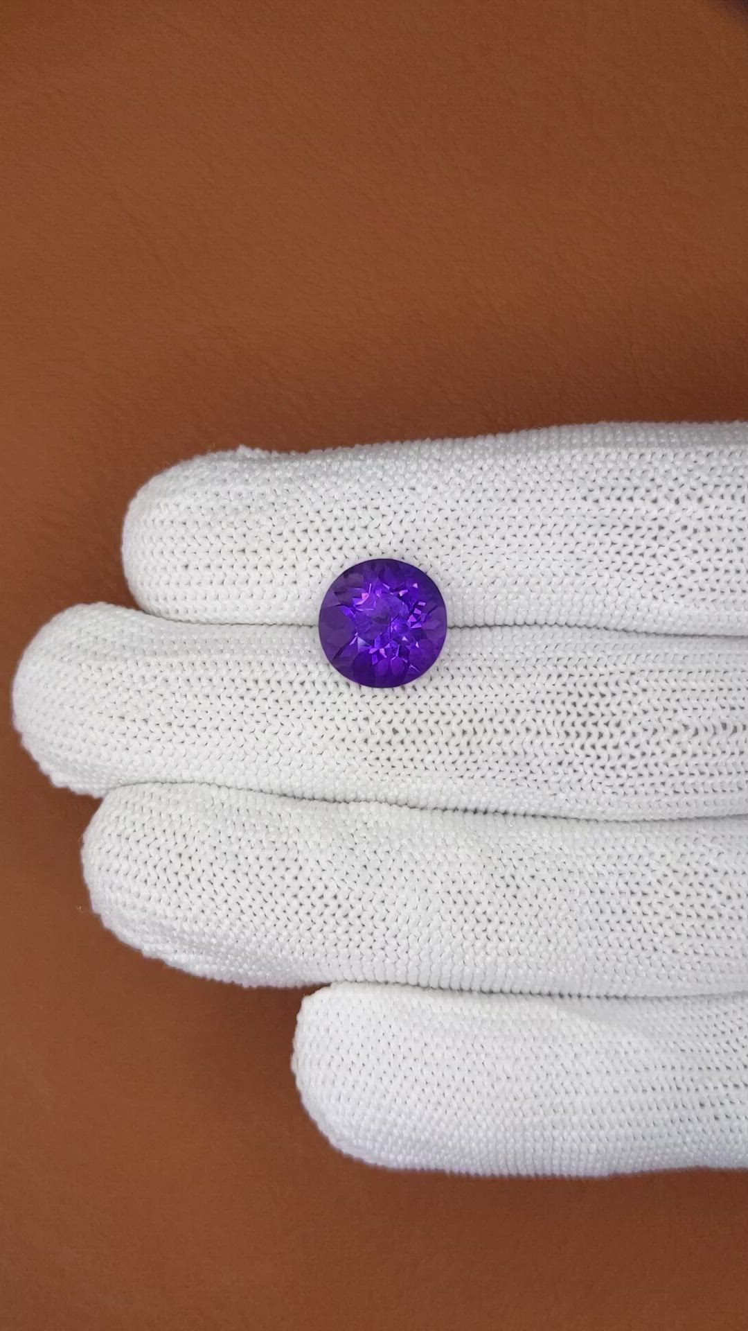 4.49 Ct. Purple Amethyst from Brazil Size Video